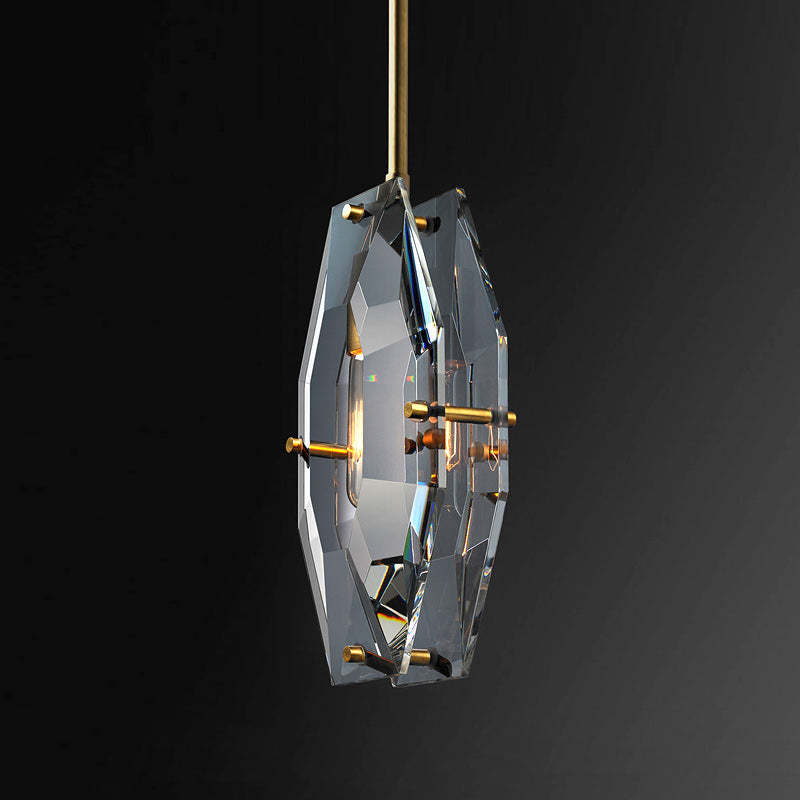 Modernity Faceted Crystal Pendant Lighting-Sylvia Space