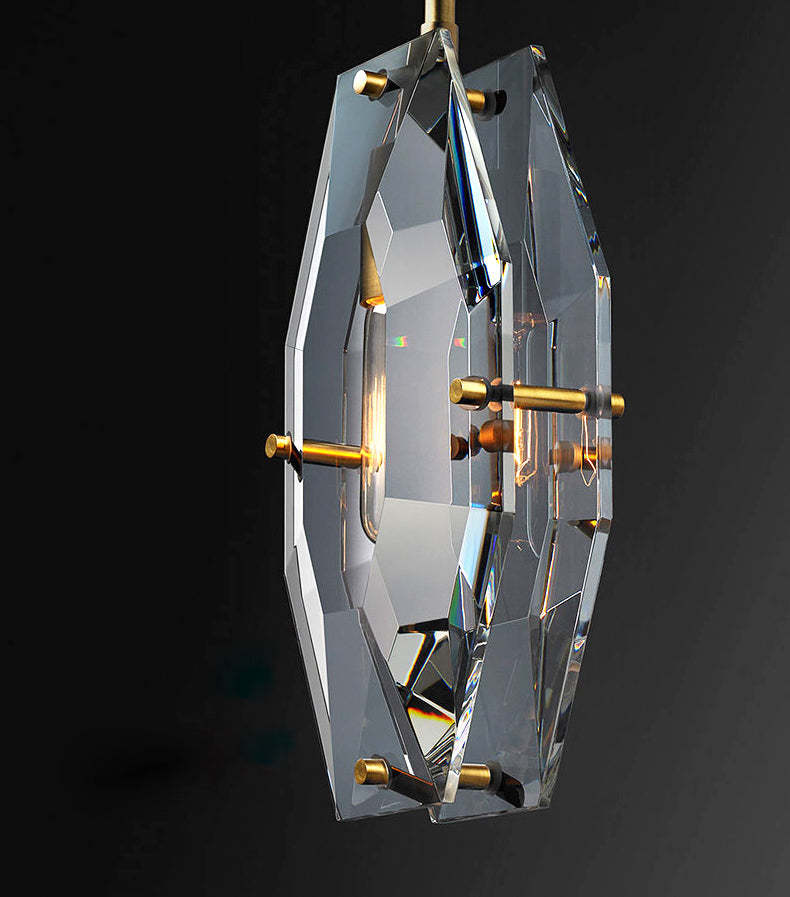 Modernity Faceted Crystal Pendant Lighting-Sylvia Space