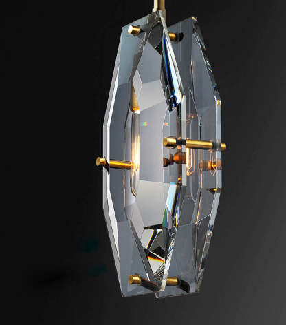 Modernity Faceted Crystal Pendant Lighting-Sylvia Space