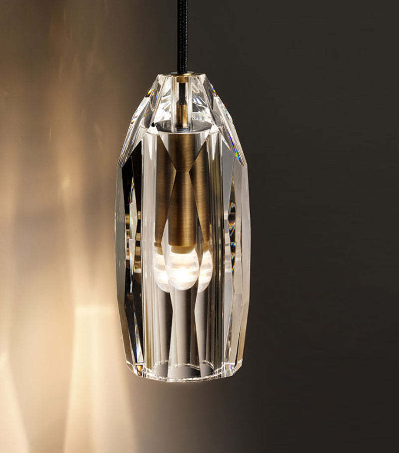 Modernity Faceted Crystal Pendant Wall Sconce-Sylvia Space