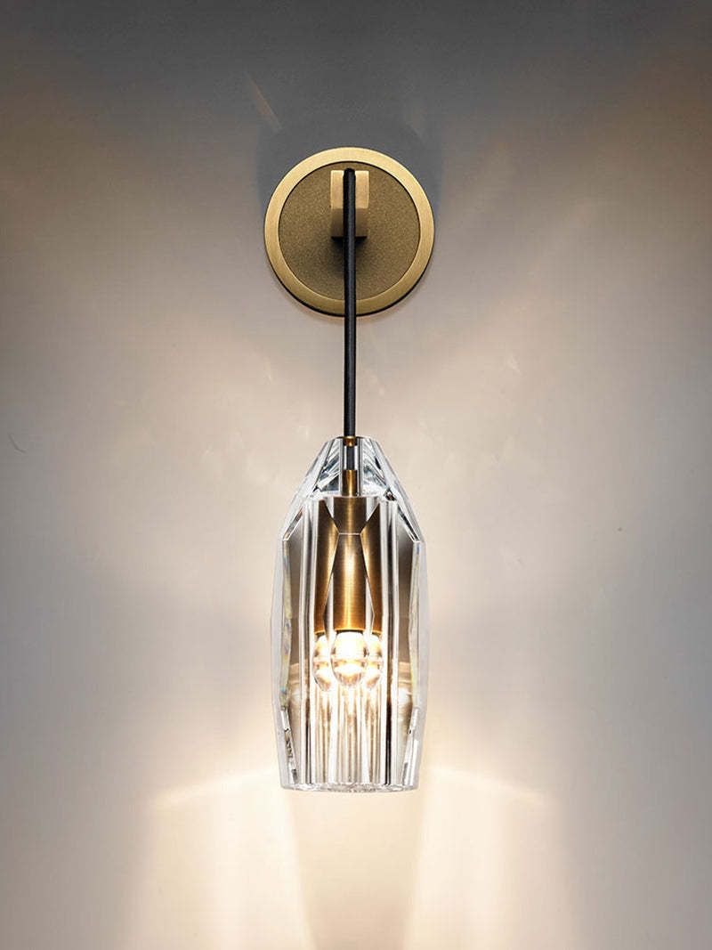 Modernity Faceted Crystal Pendant Wall Sconce-Sylvia Space