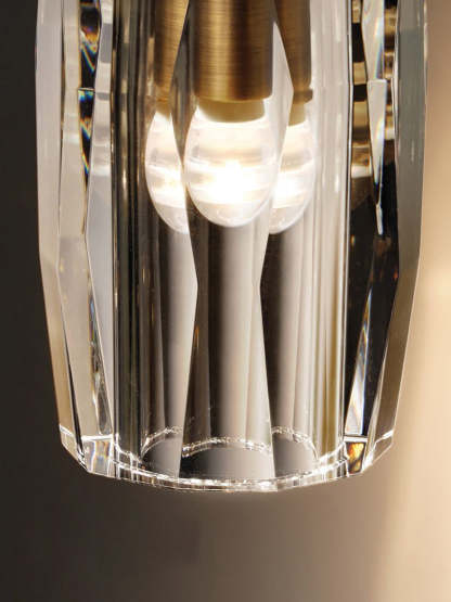 Modernity Faceted Crystal Pendant Wall Sconce-Sylvia Space