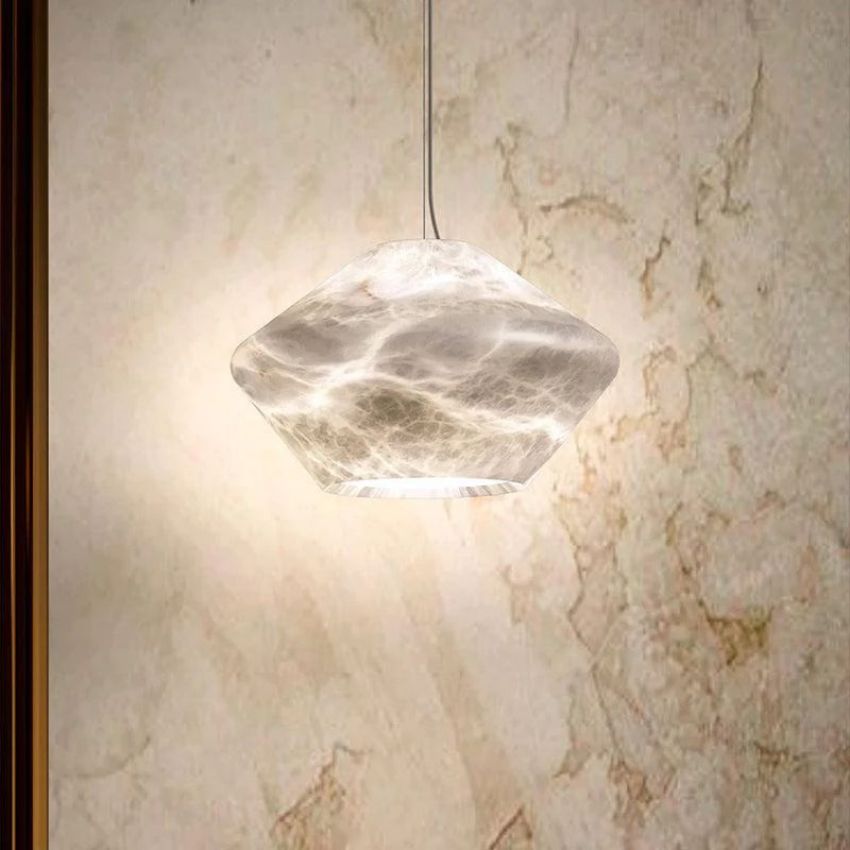 Alabaster Anne Modern Comet Pendant