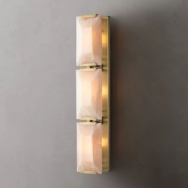 Hulson Calcite Triple Sconce  3 lights-Sylvia Space