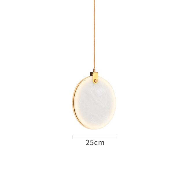Moon Shade Lorry Natural Marble Pendant Light-Sylvia Space
