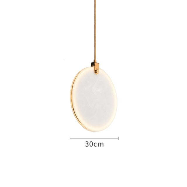 Moon Shade Lorry Natural Marble Pendant Light-Sylvia Space