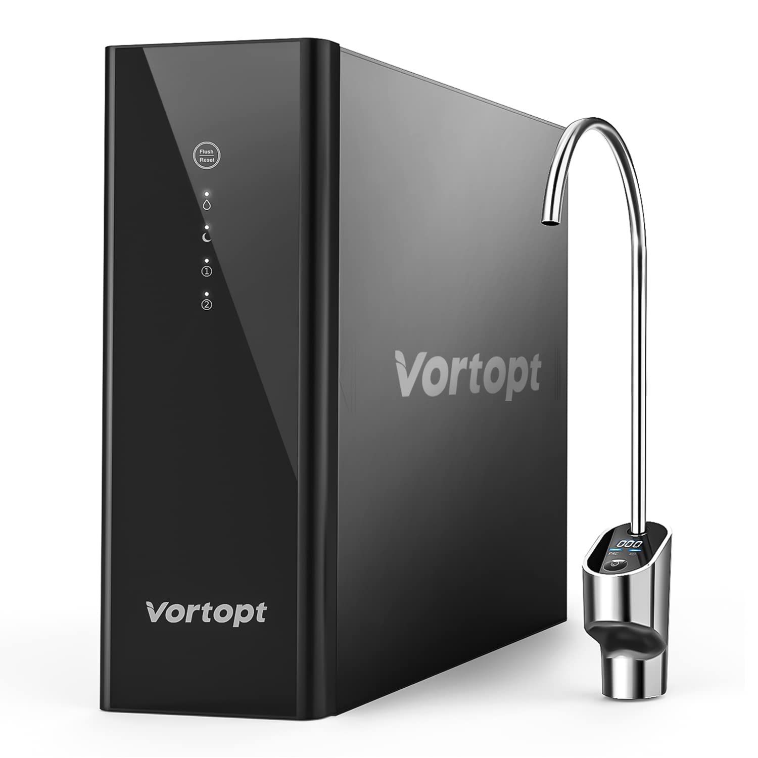 Vortopt Reverse Osmosis System Water Filter - 1000GPD Under Sink Water Purifier 3:1 Pure to Drain, Tankless RO Water Filter System, 0.0001um Purification for Drinking, Reduces TDS, Smart Faucet, Black