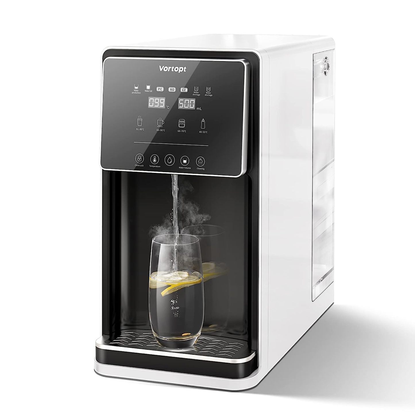 Vortopt Countertop Reverse Osmosis System - 4 Stage Counter RO Water Filter,Purified Tap Water,Fast Heating Water Dispenser,7:1 Pure to Drain, BPA Free,UR-02