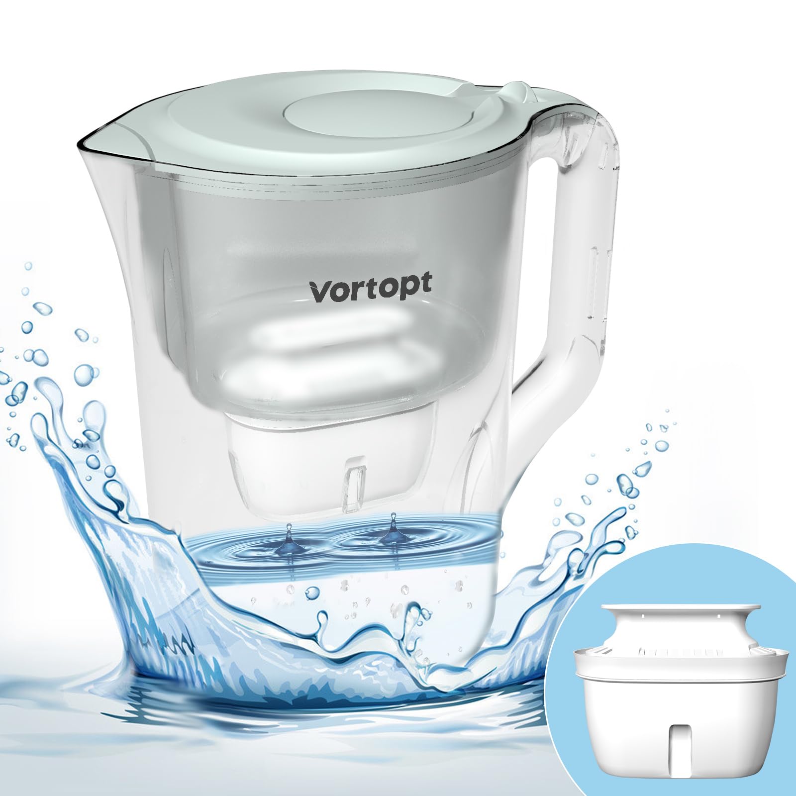 Vortopt Water Filter Pitcher - L2-White