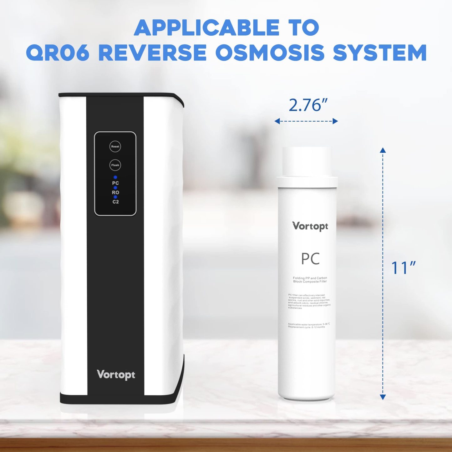 C2 Replacement Filter for QR06 Reverse Osmosis Water Filtration System - QR06-C2