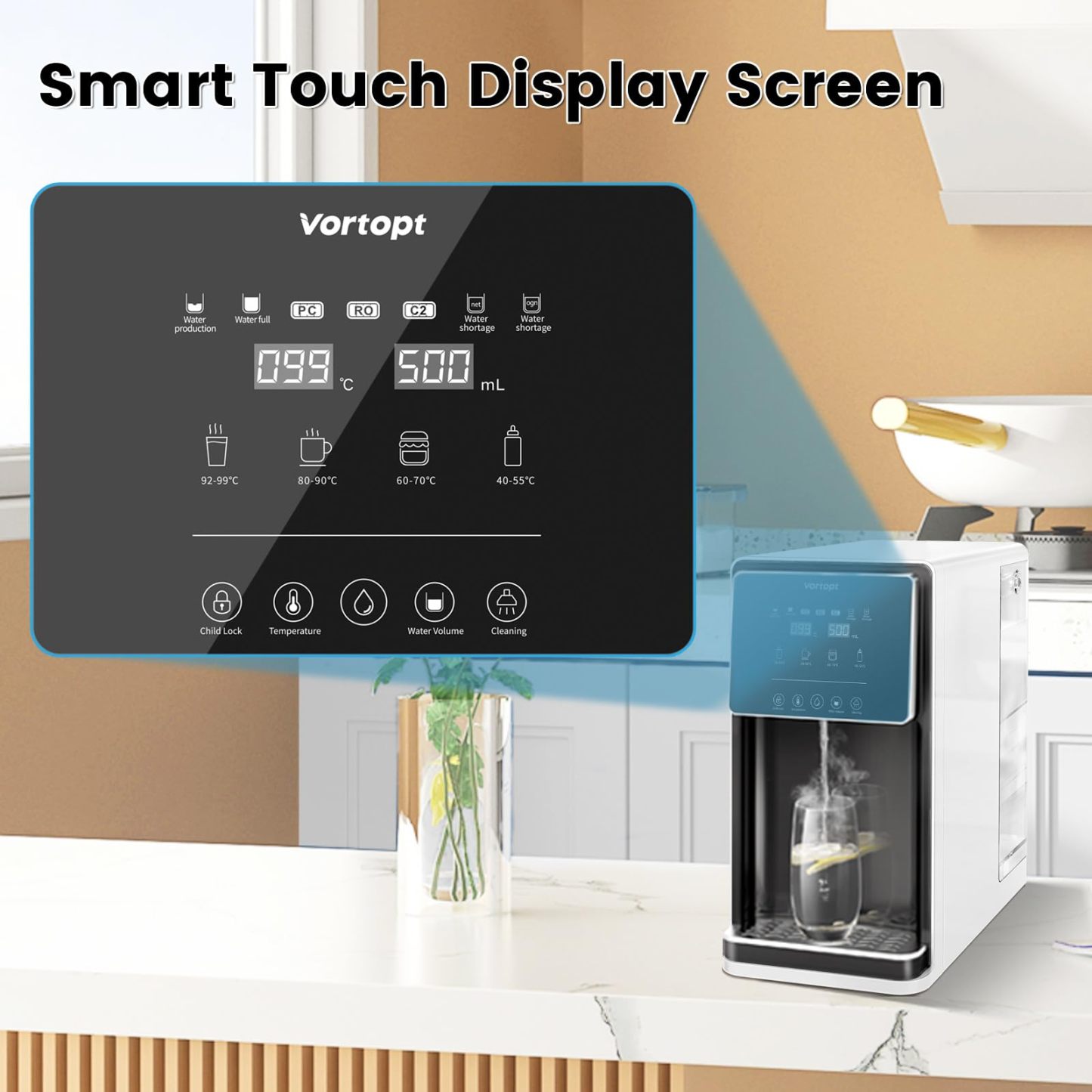 Countertop Reverse Osmosis System - 4 Stage Counter RO Water Filter,Purified Tap Water,7:1 Pure to Drain, BPA Free,UR-02