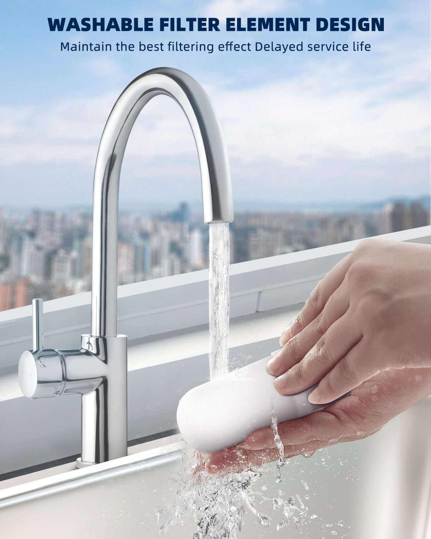 Faucet Water Filter with Transparent Shell - T4-ACF