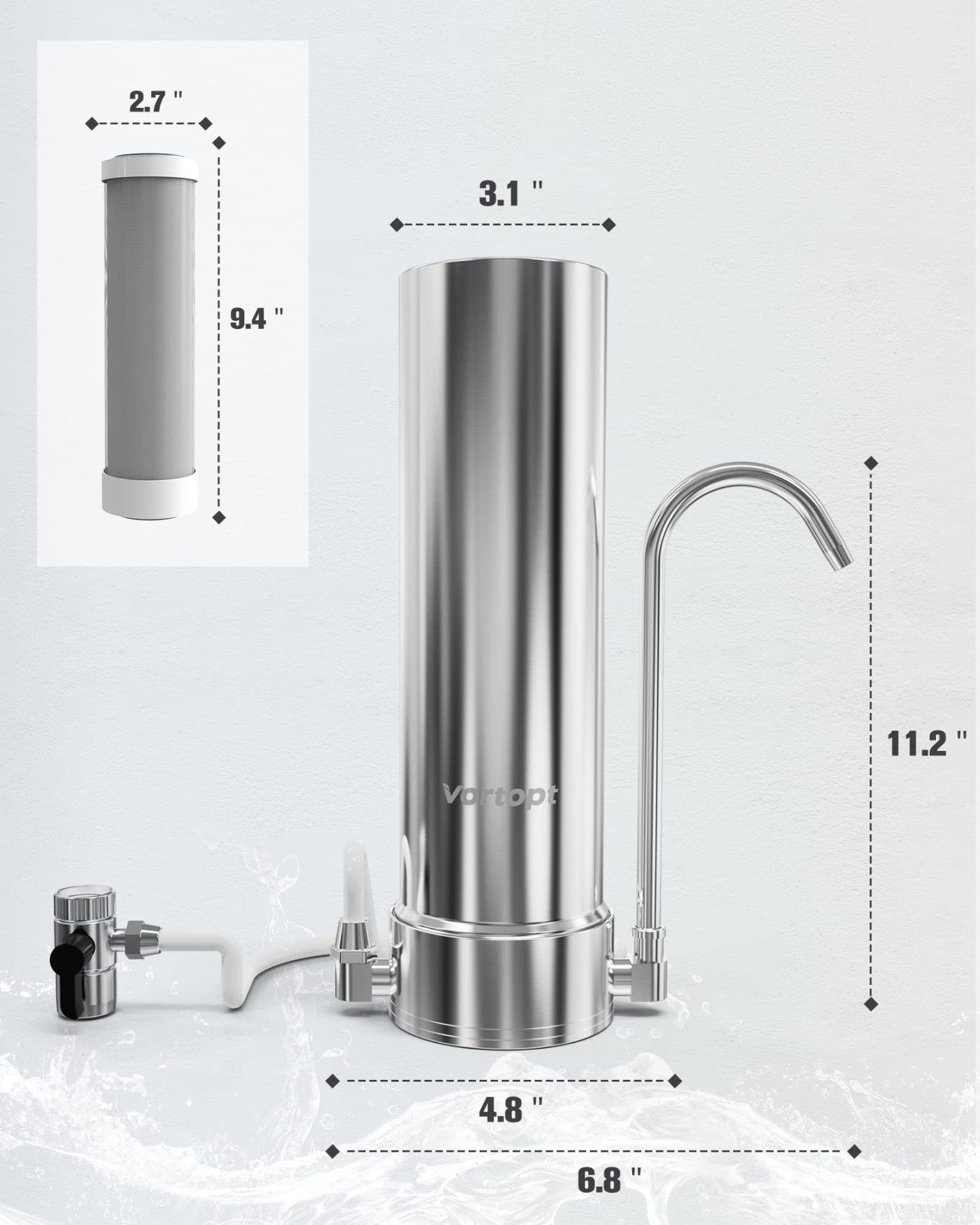 NSF Certified Replacement for Countertop Water Filtration System - VT-CTF-F