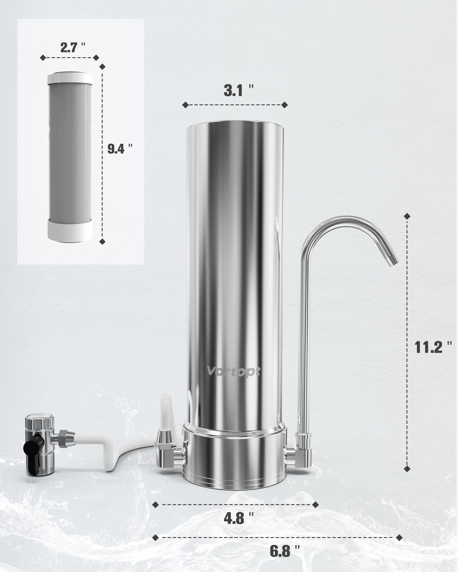 NSF Certified Replacement for Countertop Water Filtration System - VT-CTF-F