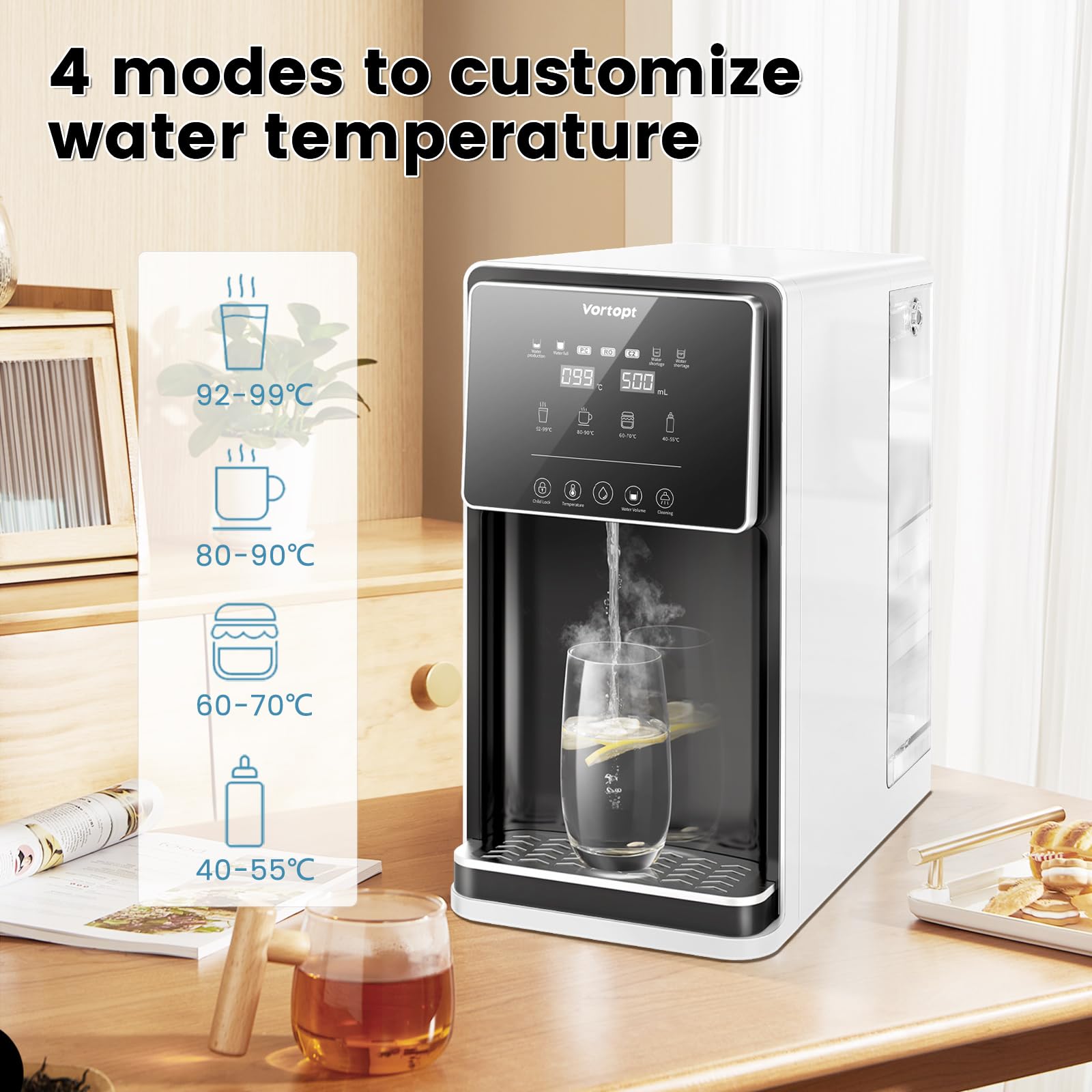 Countertop Reverse Osmosis System - 4 Stage Counter RO Water Filter,Purified Tap Water,7:1 Pure to Drain, BPA Free,UR-02