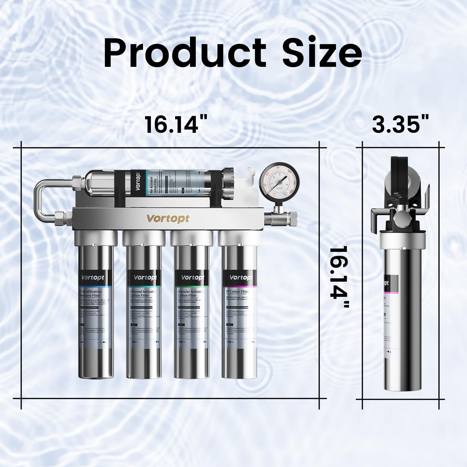 Under Sink Water Filter - Stainless Steel Water Filter System - U1-ST