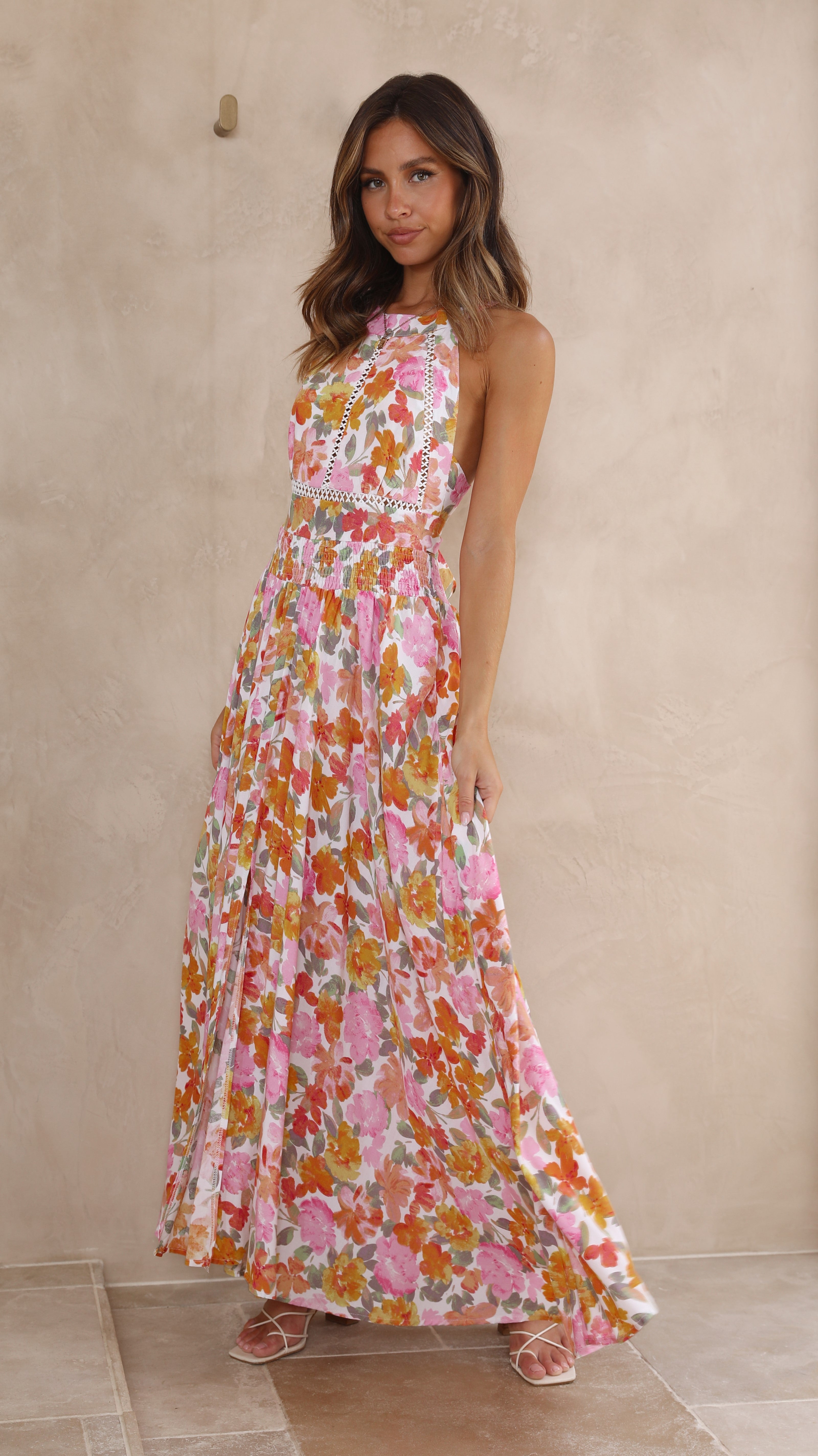 Alysson Maxi Dress - Pink Floral-Sunshines Bliss