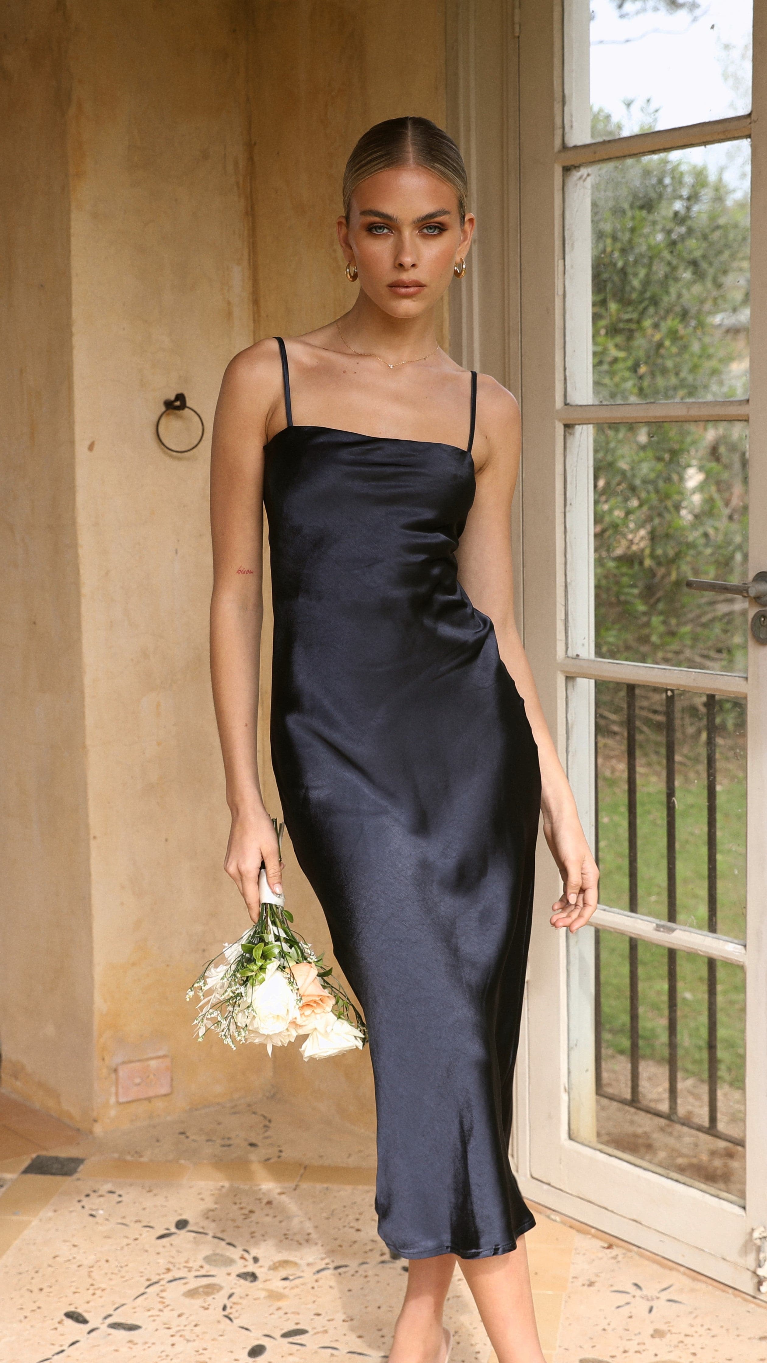 Keira Midi Dress - Navy-Sunshines Bliss