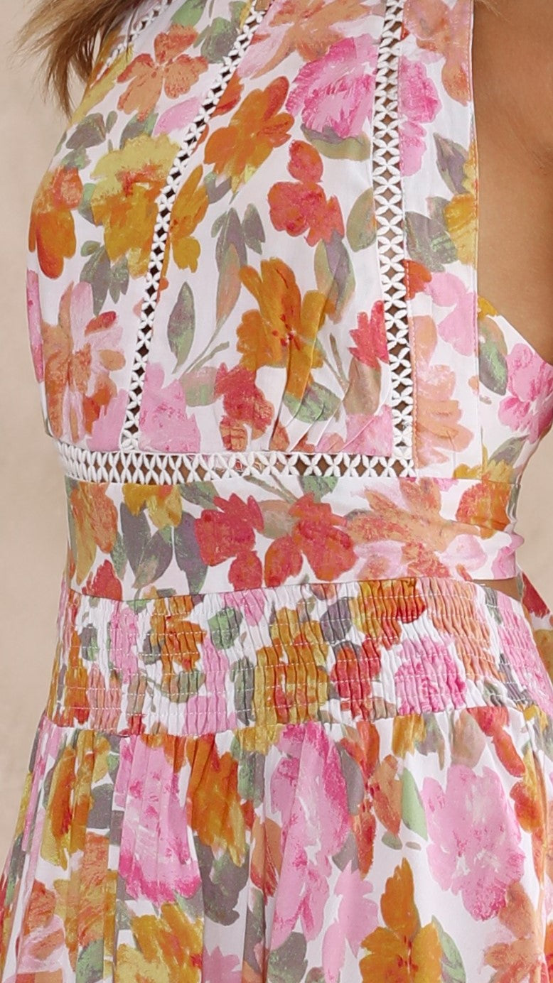 Alysson Maxi Dress - Pink Floral-Sunshines Bliss