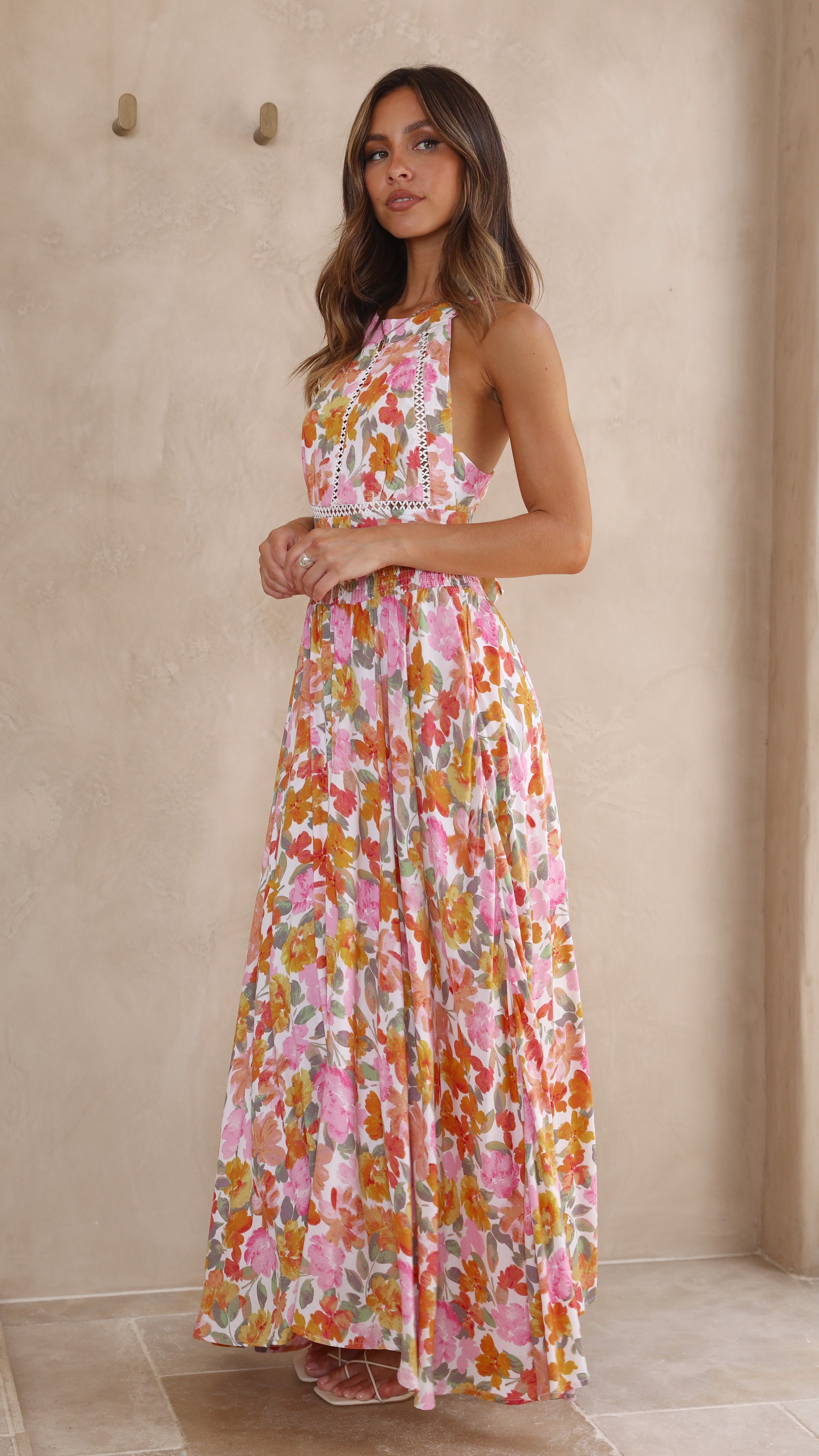 Alysson Maxi Dress - Pink Floral-Sunshines Bliss