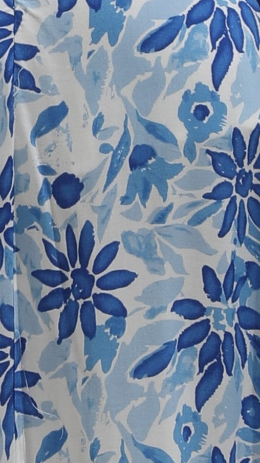 Kerstie Midi Dress - Blue/White Floral-Sunshines Bliss