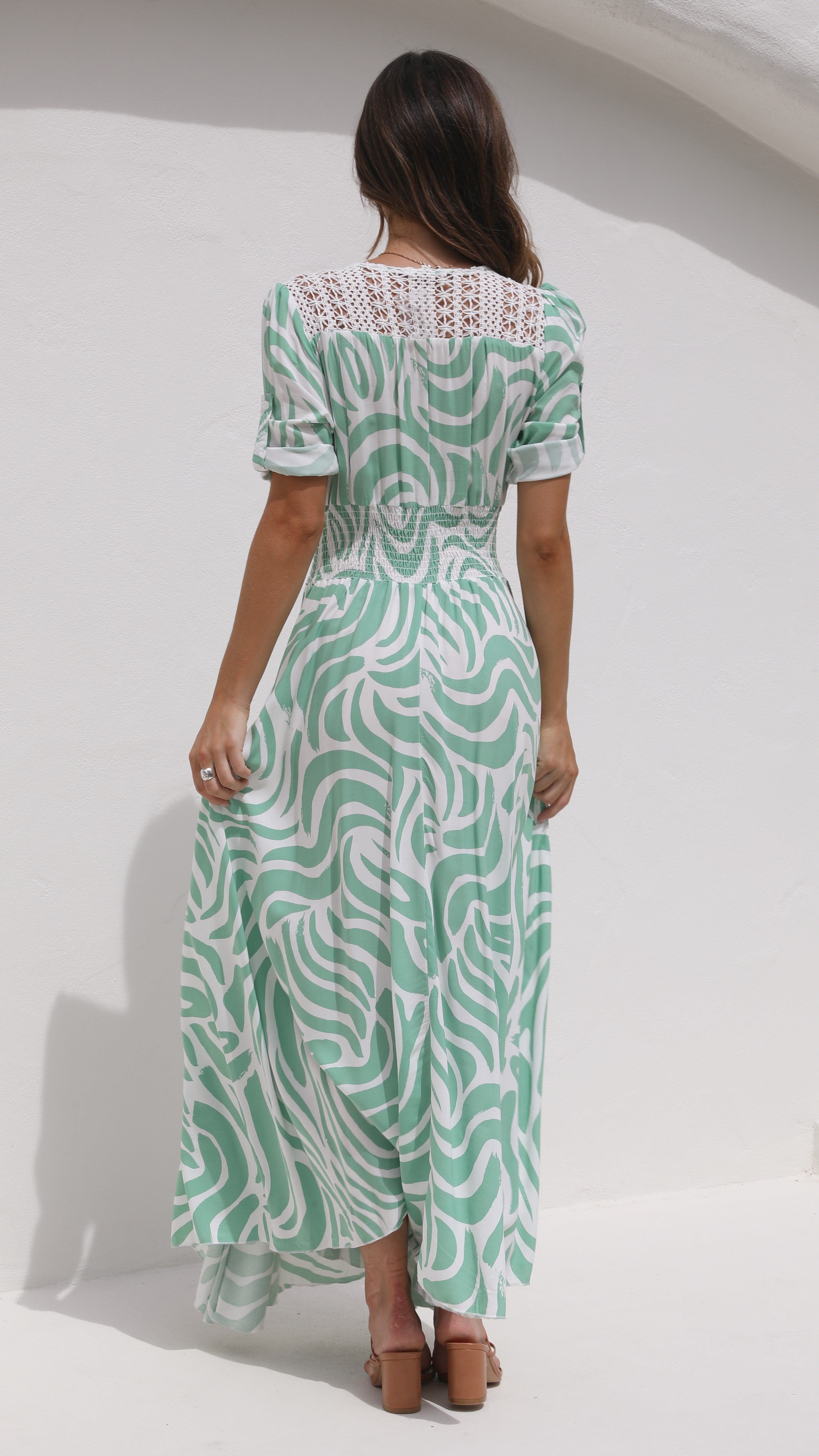 Indiana Maxi Dress - Matcha Print-Sunshines Bliss