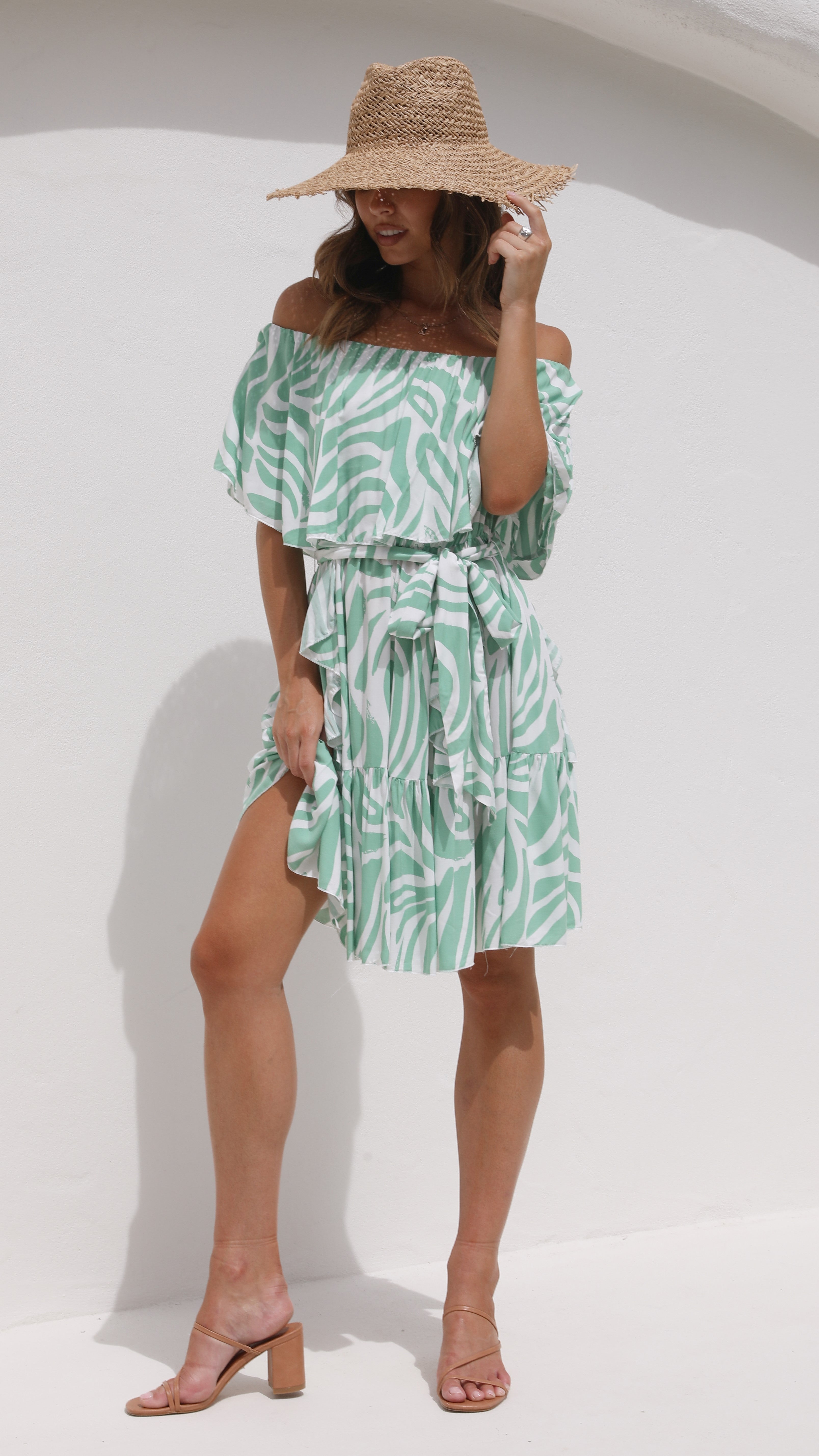 Georgie Mini Dress - Matcha Print-Sunshines Bliss