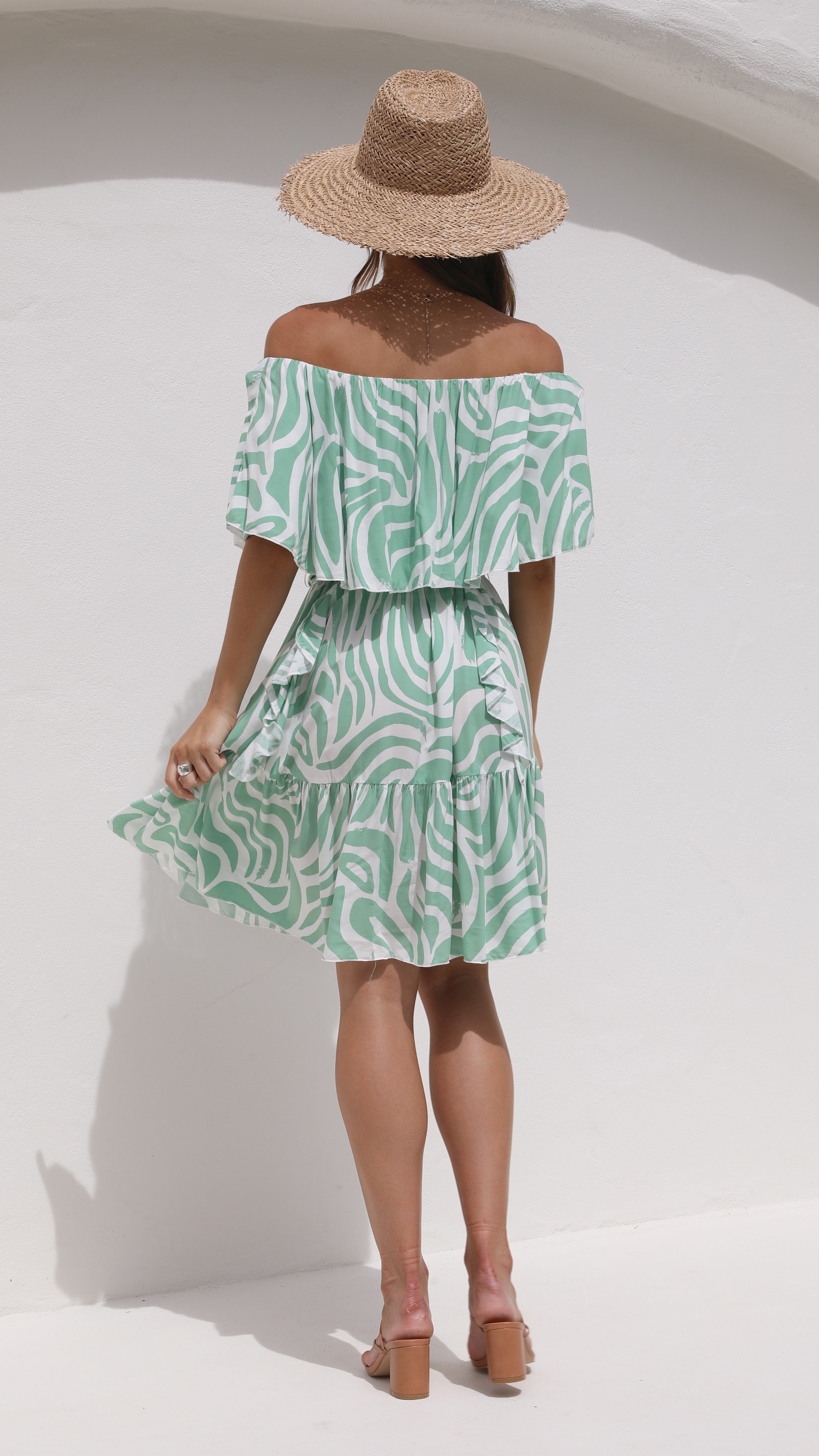 Georgie Mini Dress - Matcha Print-Sunshines Bliss
