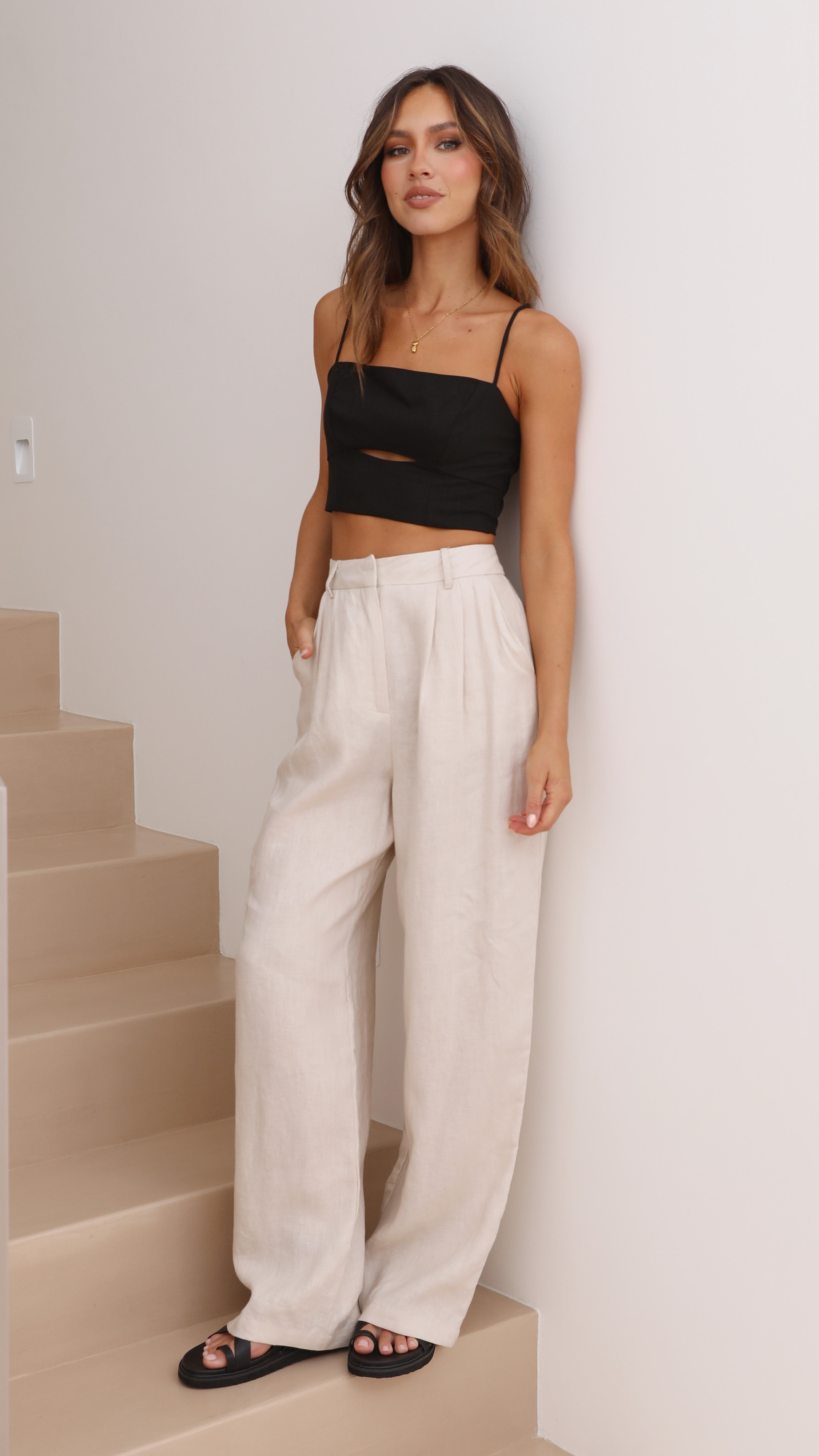 Serrima Crop Top - Black-Sunshines Bliss