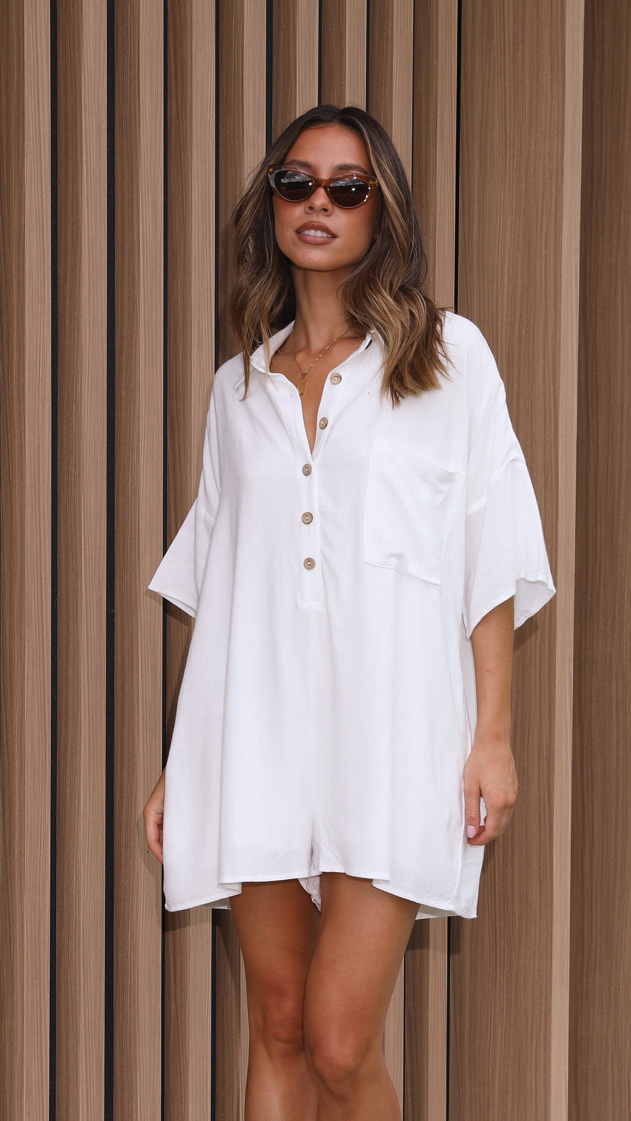Keely Playsuit - White-Sunshines Bliss