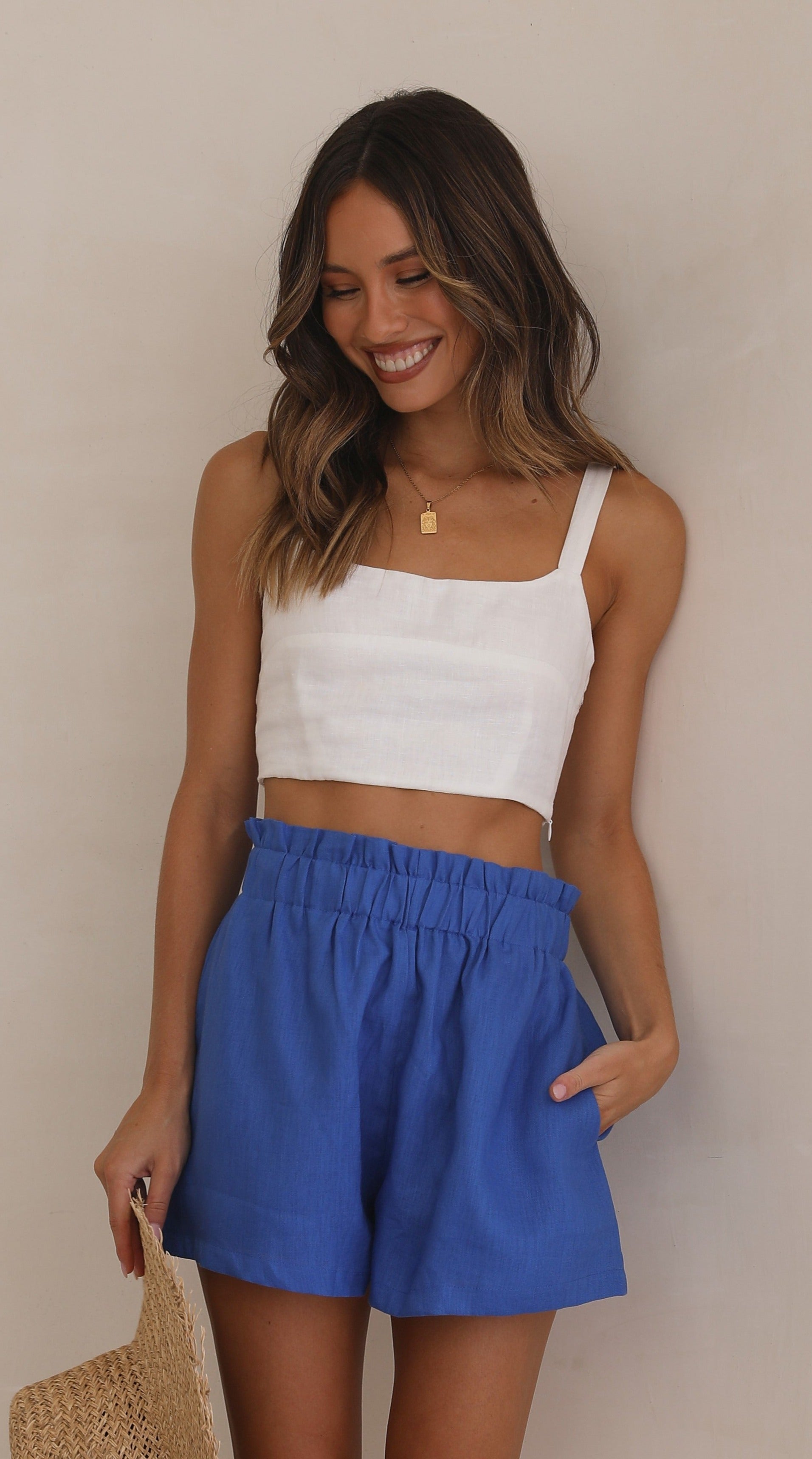 Leila Shorts - Colbalt-Sunshines Bliss