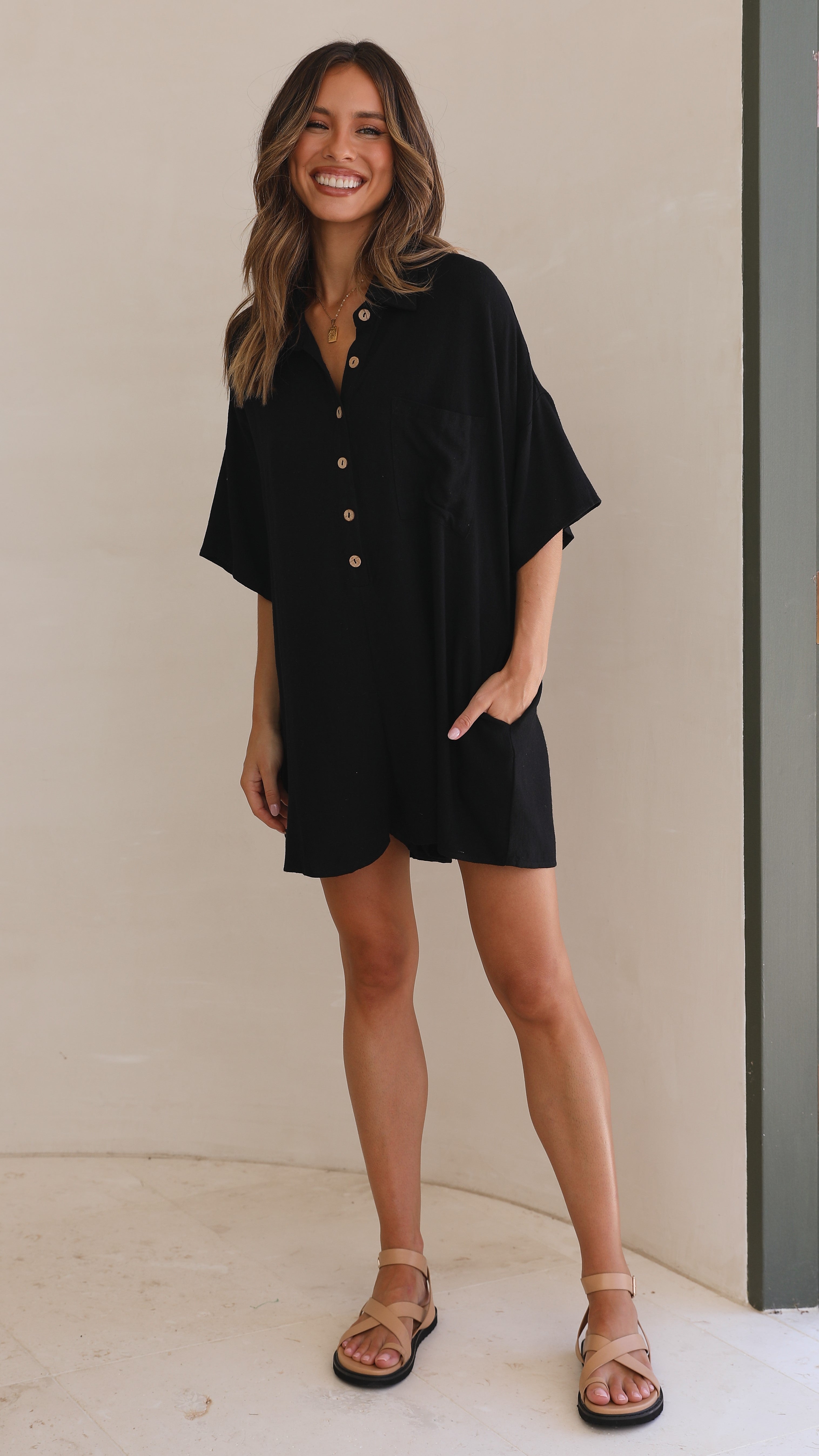 Keely Playsuit - Black-Sunshines Bliss