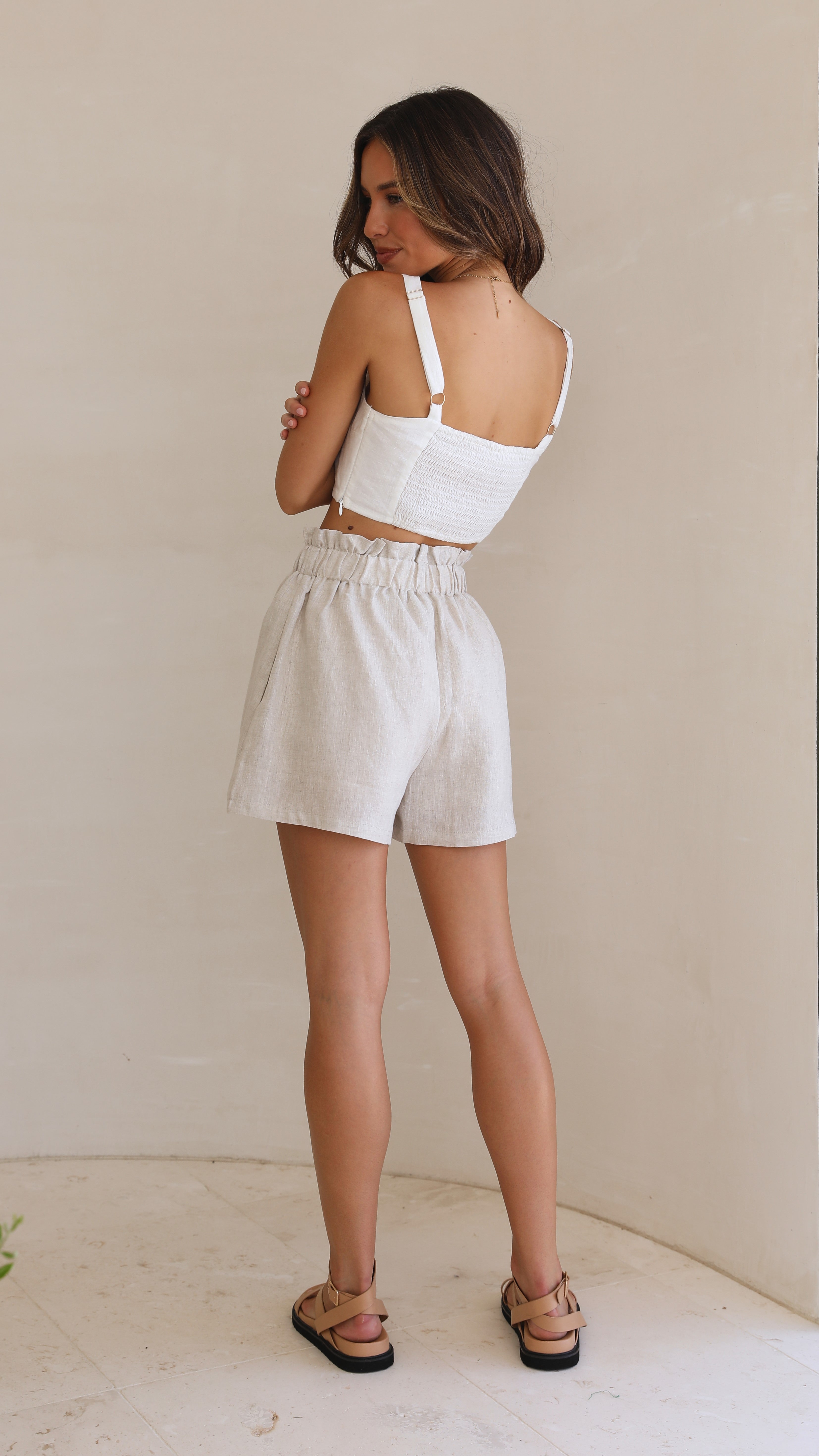 Leila Shorts - Oatmeal-Sunshines Bliss