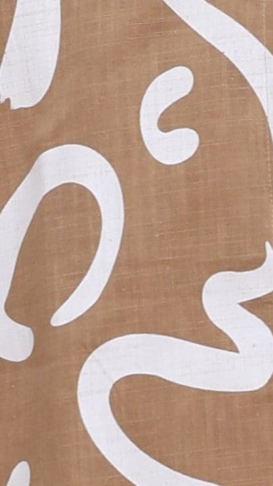 Charli Button Up Shirt and Shorts Set - Tan/White-Sunshines Bliss