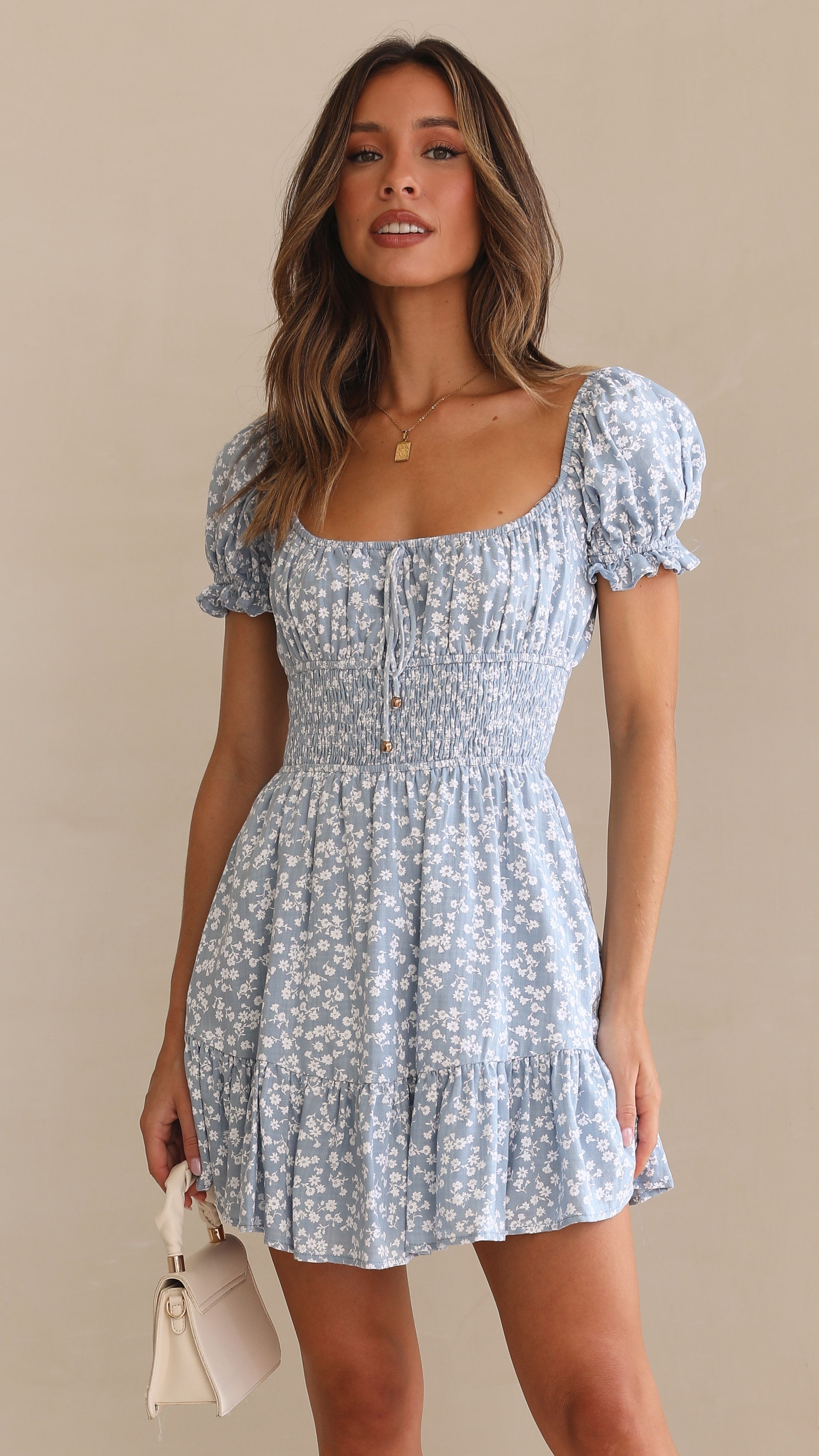 Kori Mini Dress - Blue Floral-Sunshines Bliss