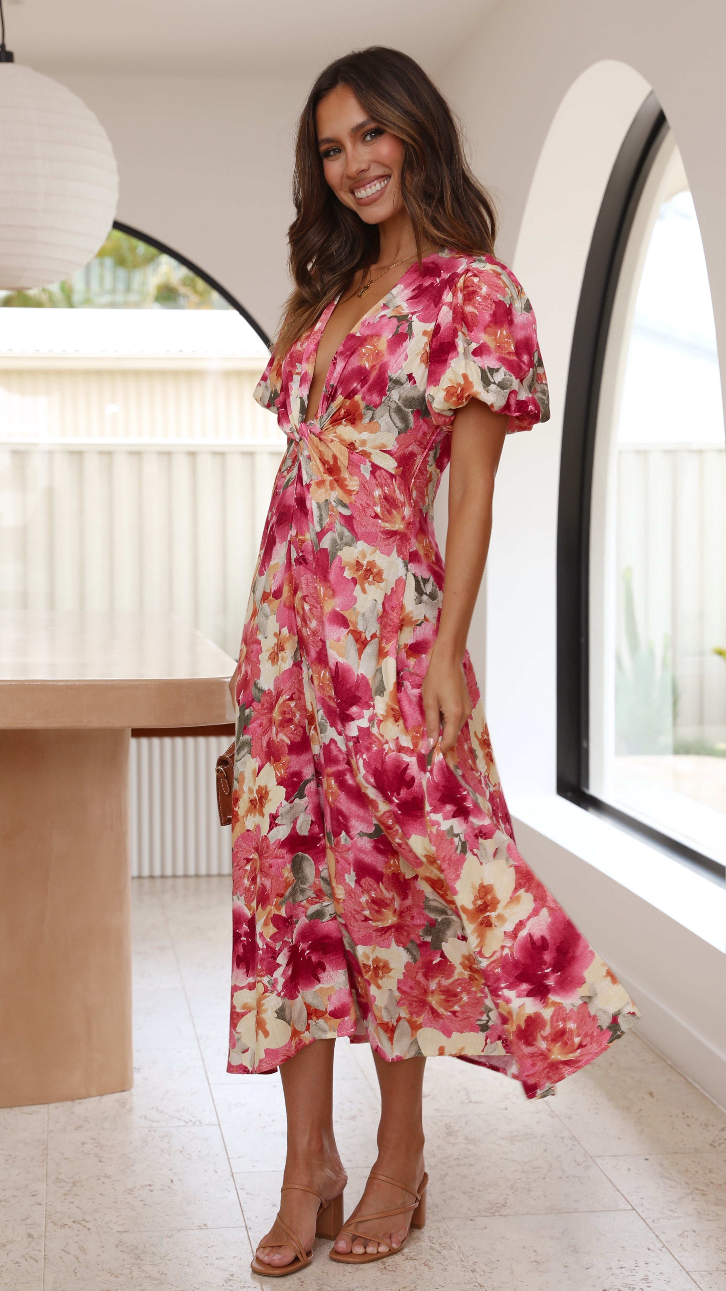 Blaire Midi Dress - Alannah Print-Sunshines Bliss