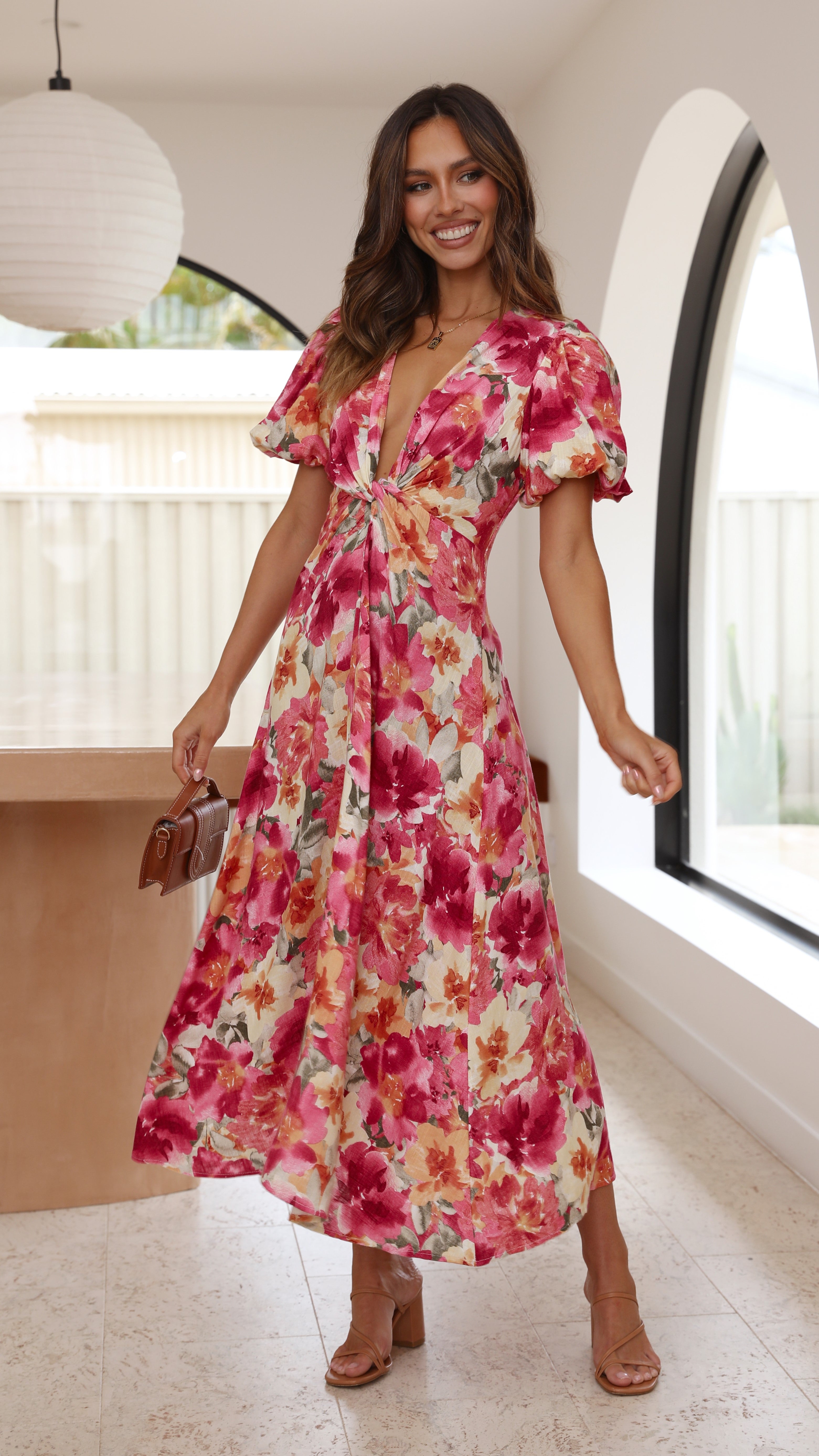 Blaire Midi Dress - Alannah Print-Sunshines Bliss