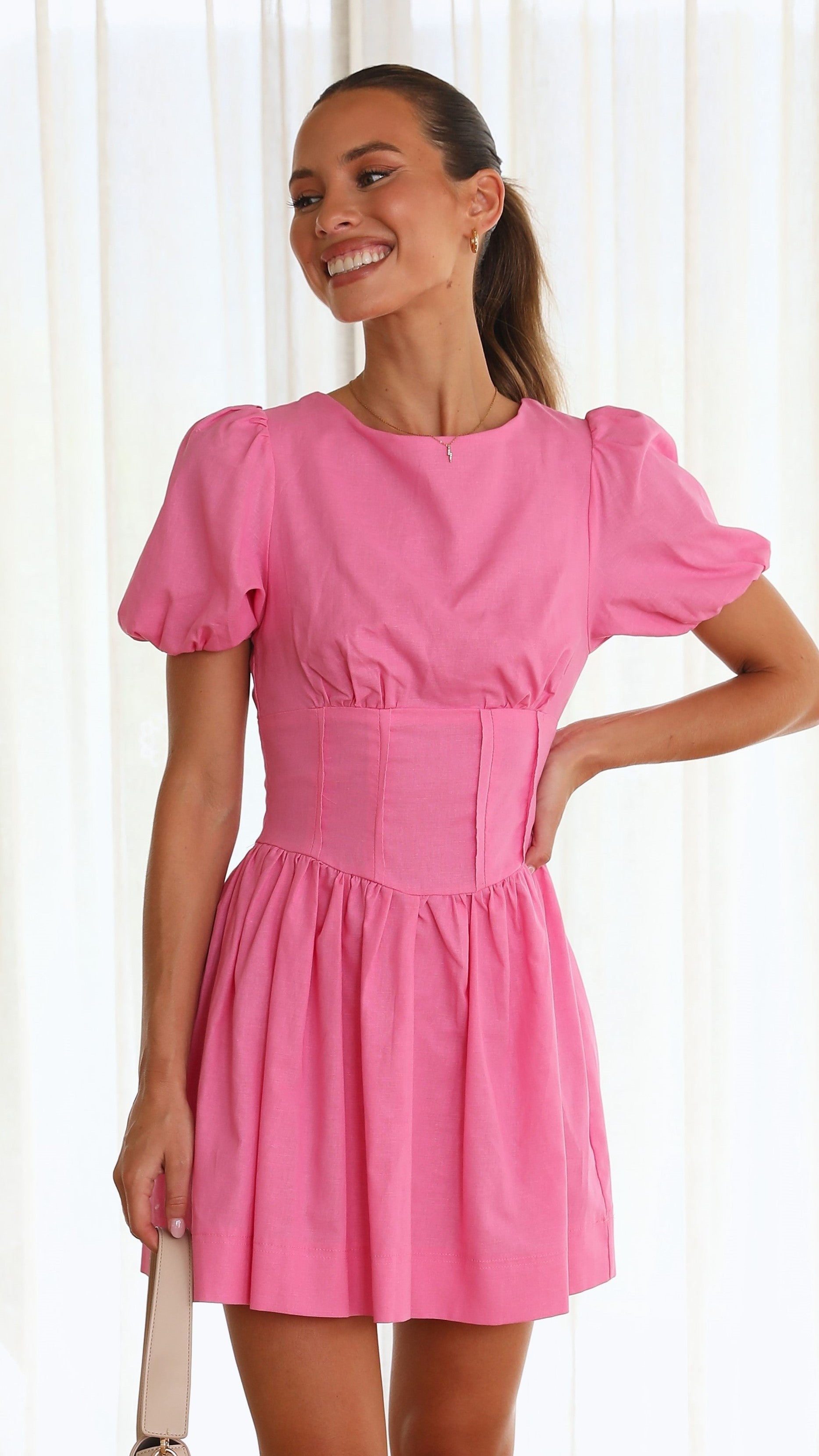 Becca Mini Dress - Pink-Sunshines Bliss