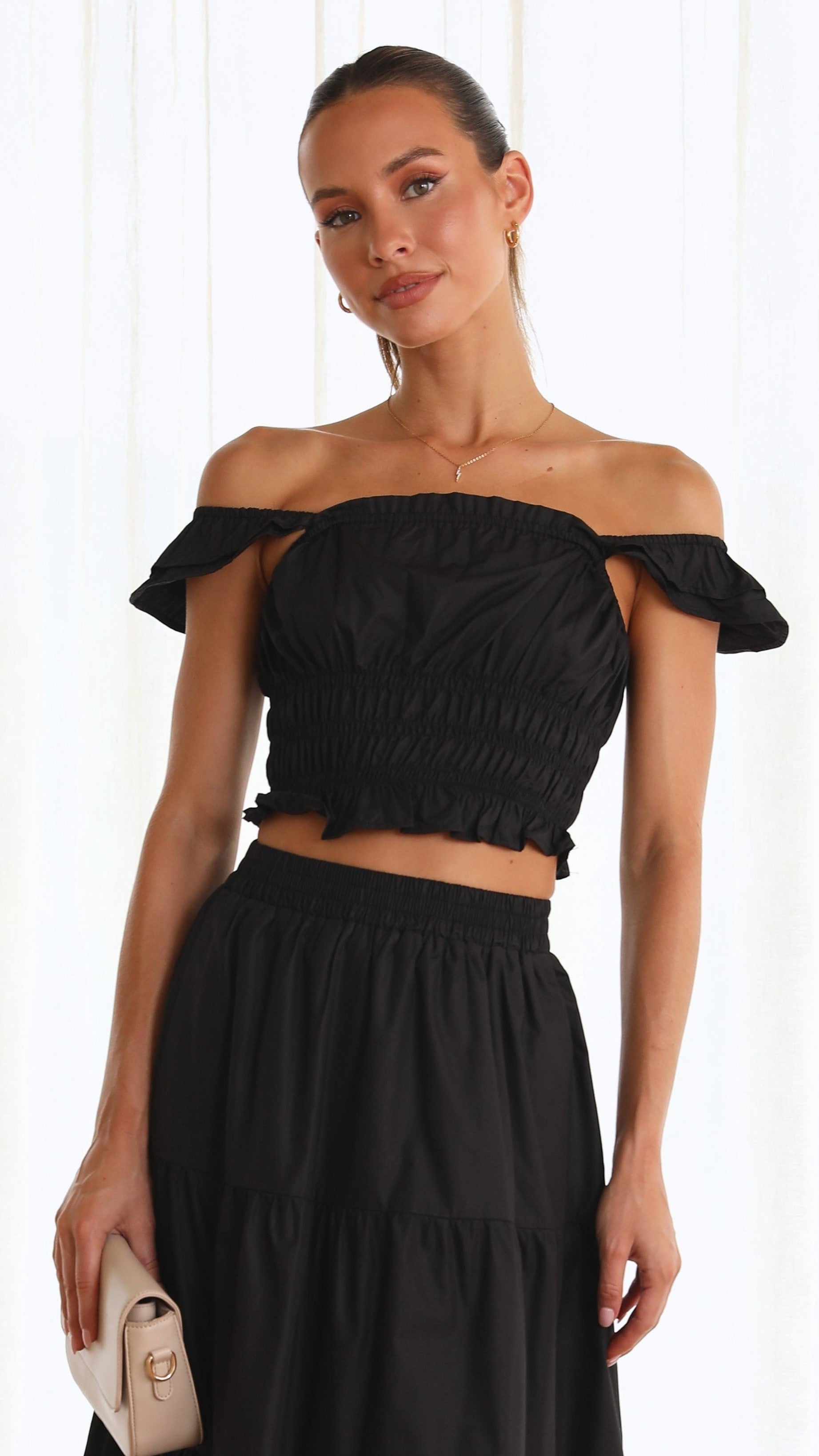 Sarita Crop Top - Black-Sunshines Bliss