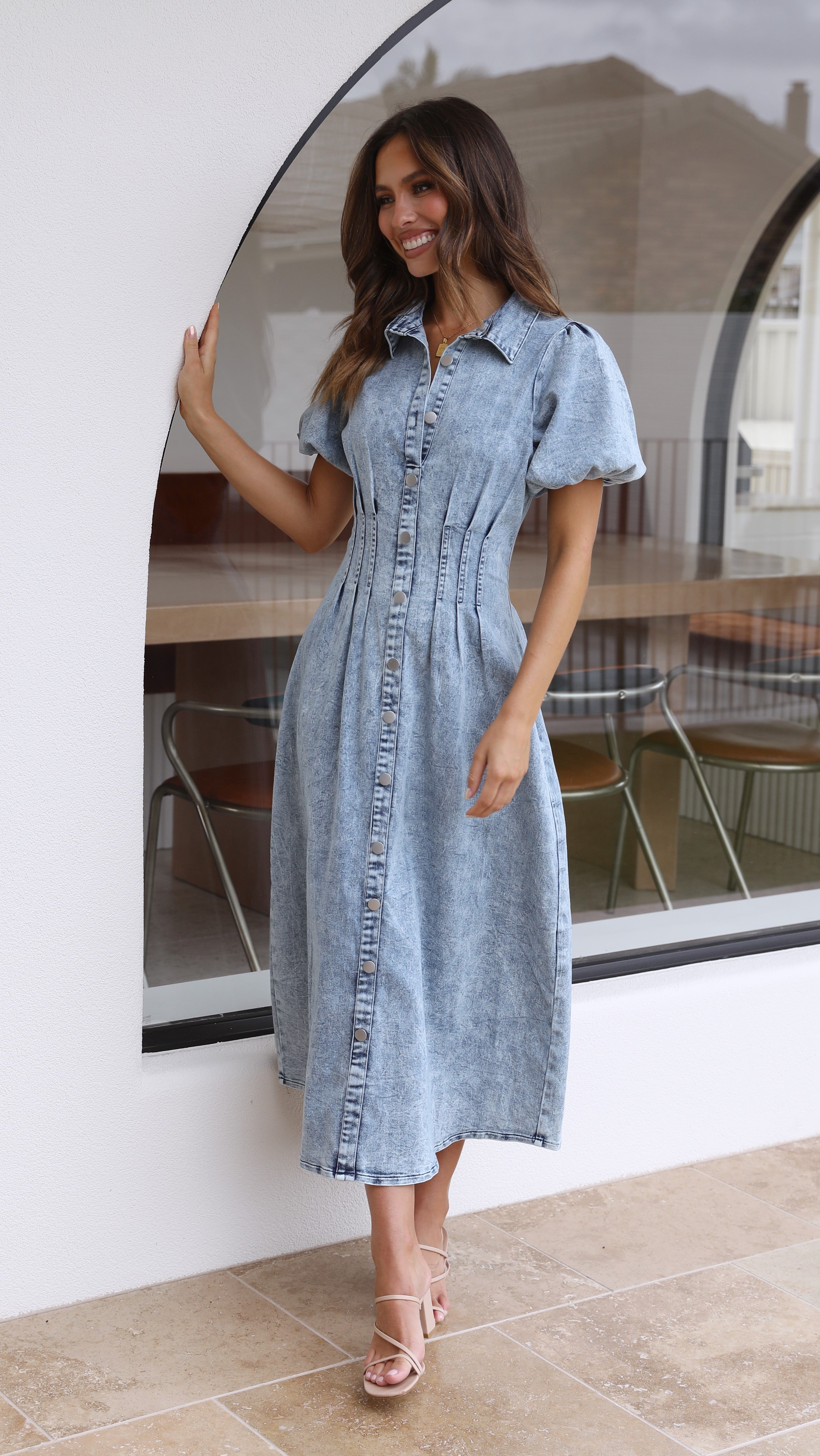 Casey Midi Dress - Denim-Sunshines Bliss
