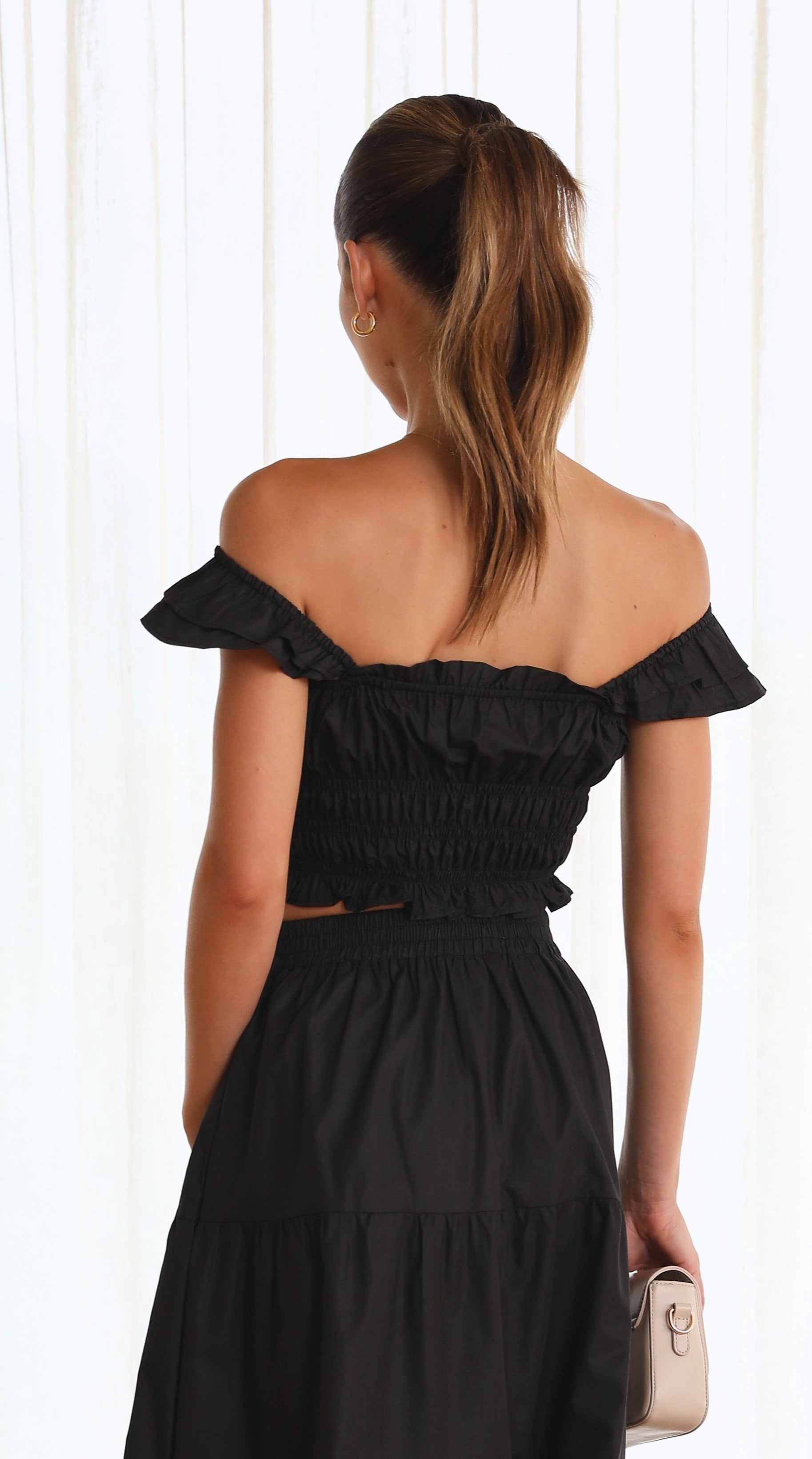 Sarita Crop Top - Black-Sunshines Bliss