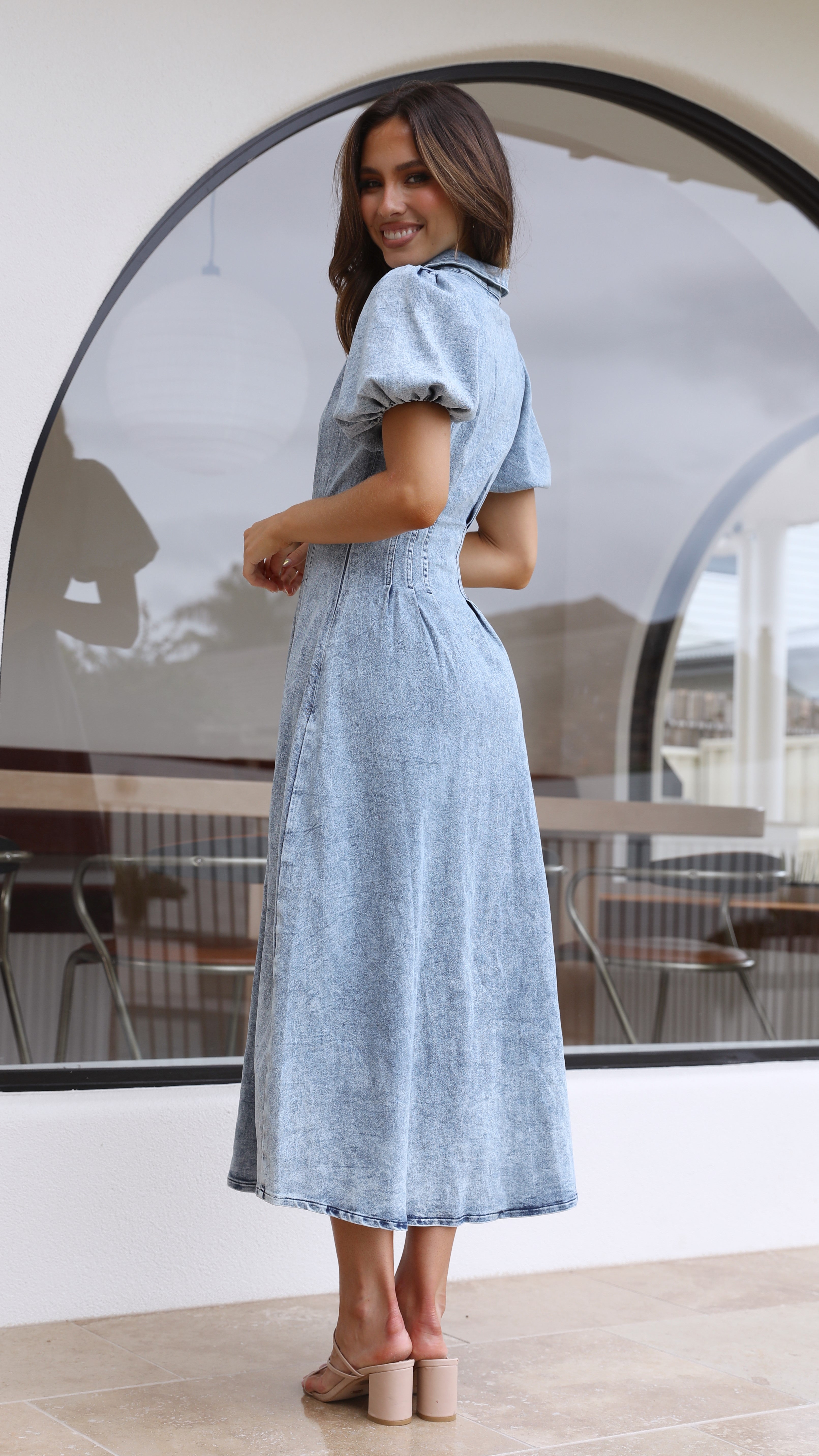 Casey Midi Dress - Denim-Sunshines Bliss