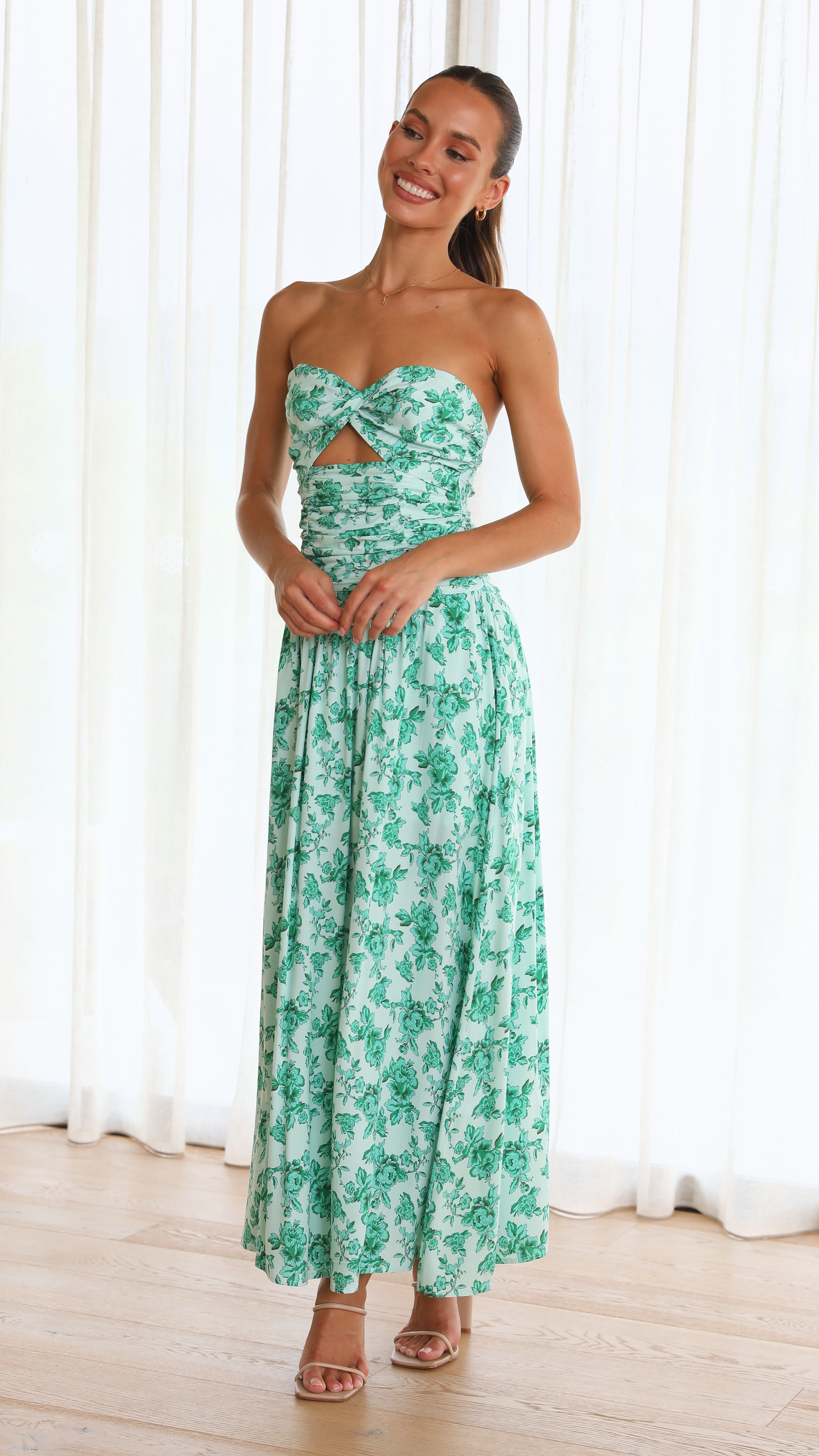 Mika Maxi Dress - Green Floral-Sunshines Bliss