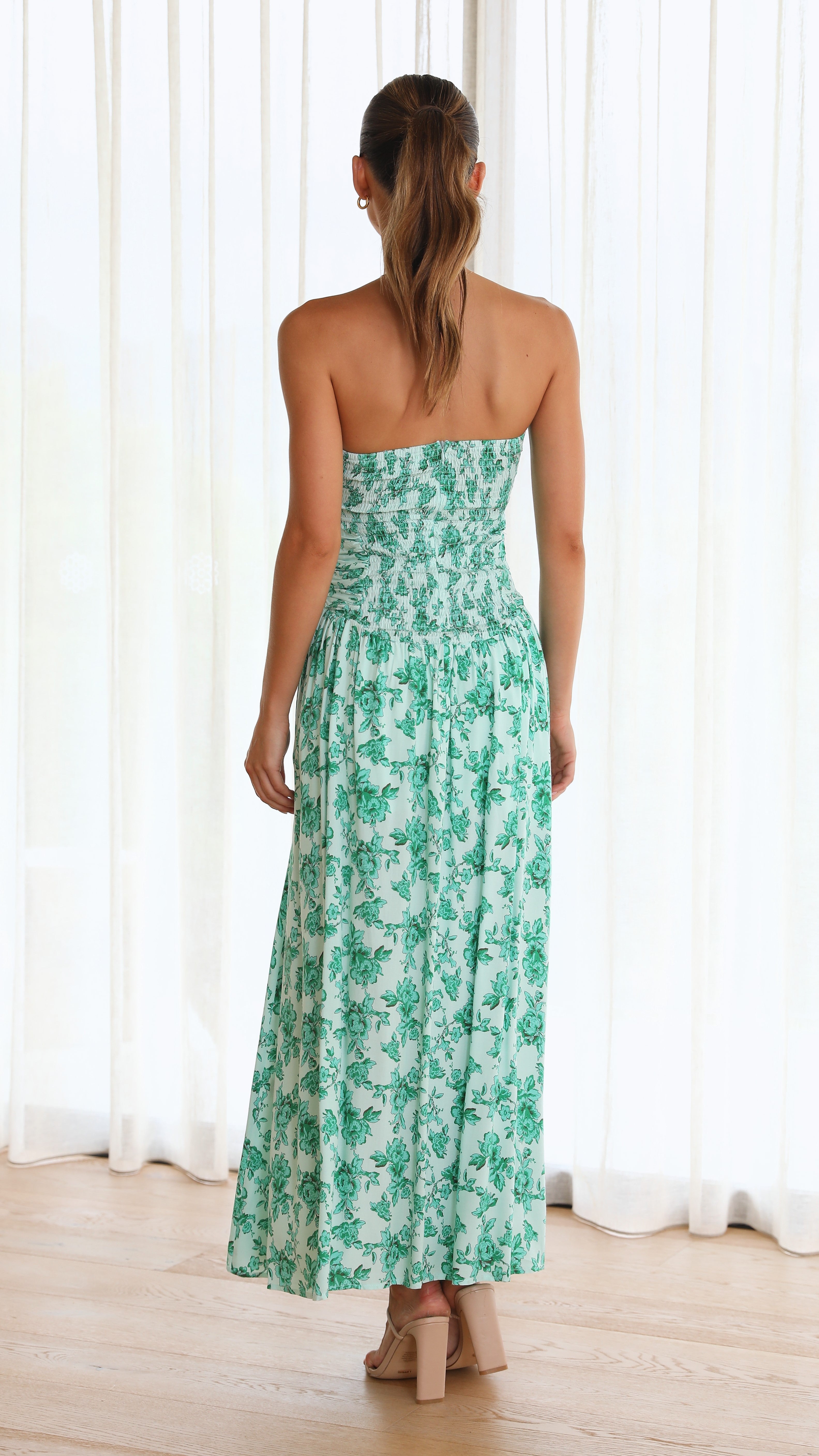 Mika Maxi Dress - Green Floral-Sunshines Bliss
