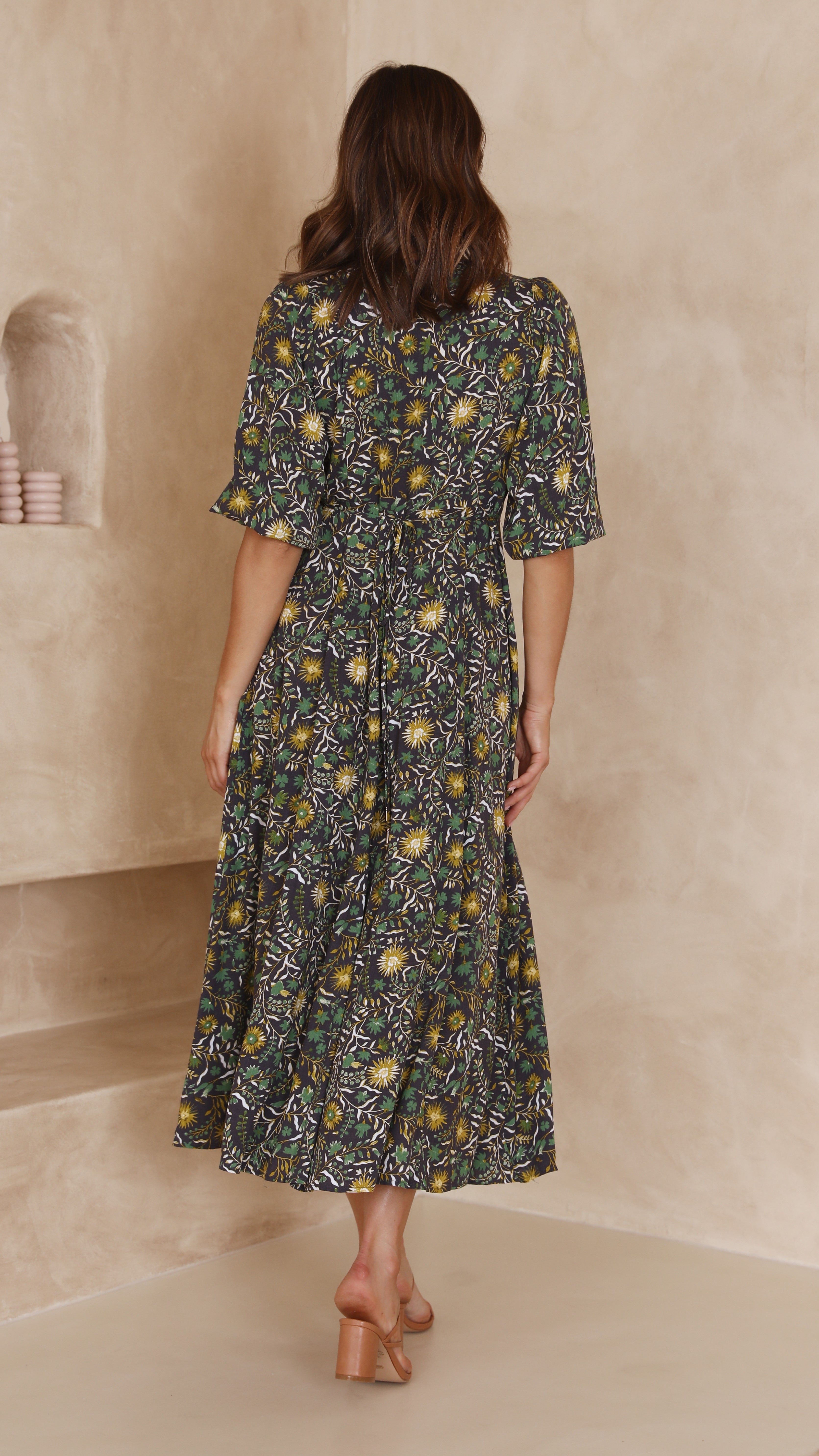 Chera Maxi Dress - Yellow/Green Floral-Sunshines Bliss