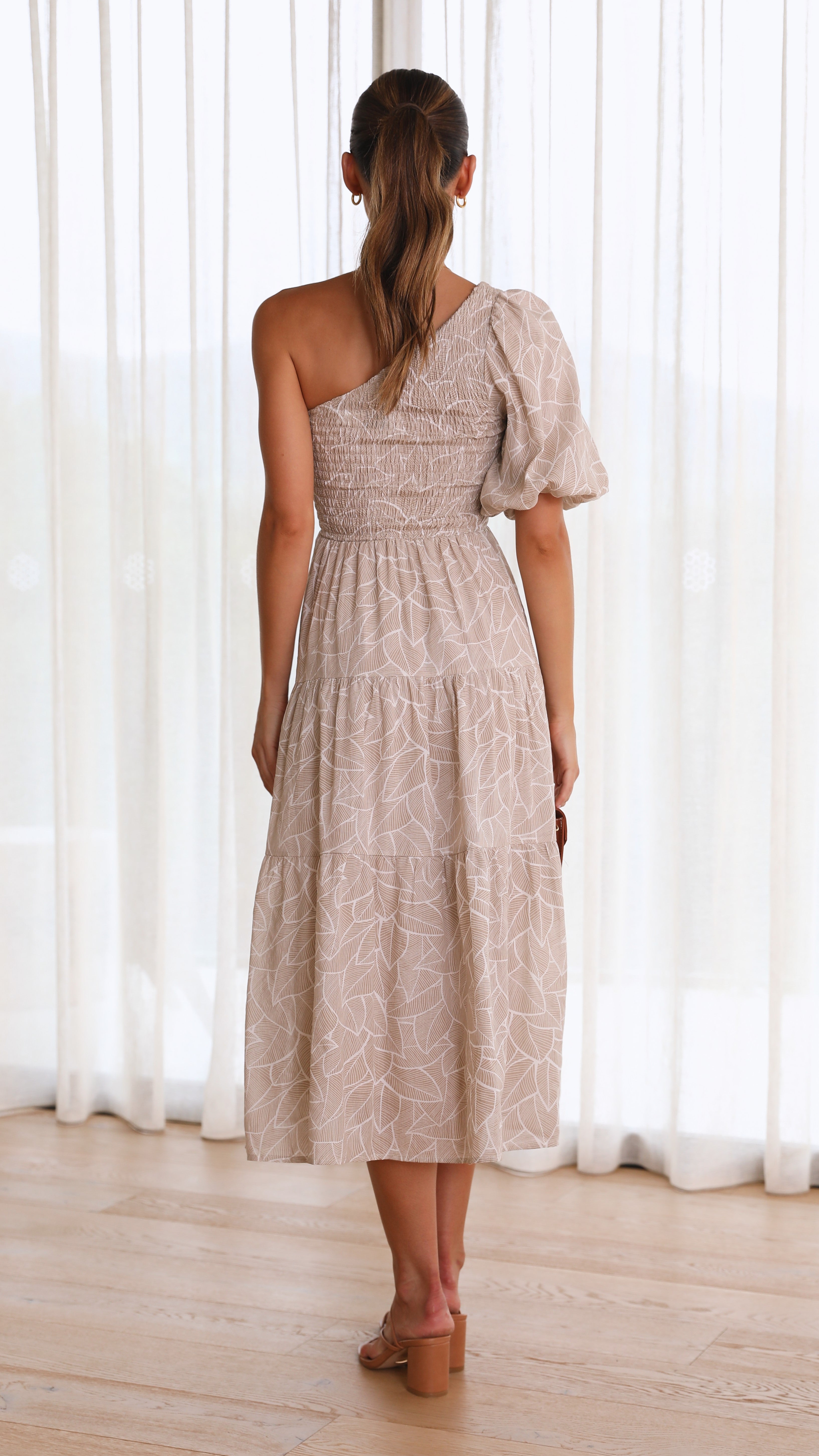 Mika Midi Dress - Beige-Sunshines Bliss