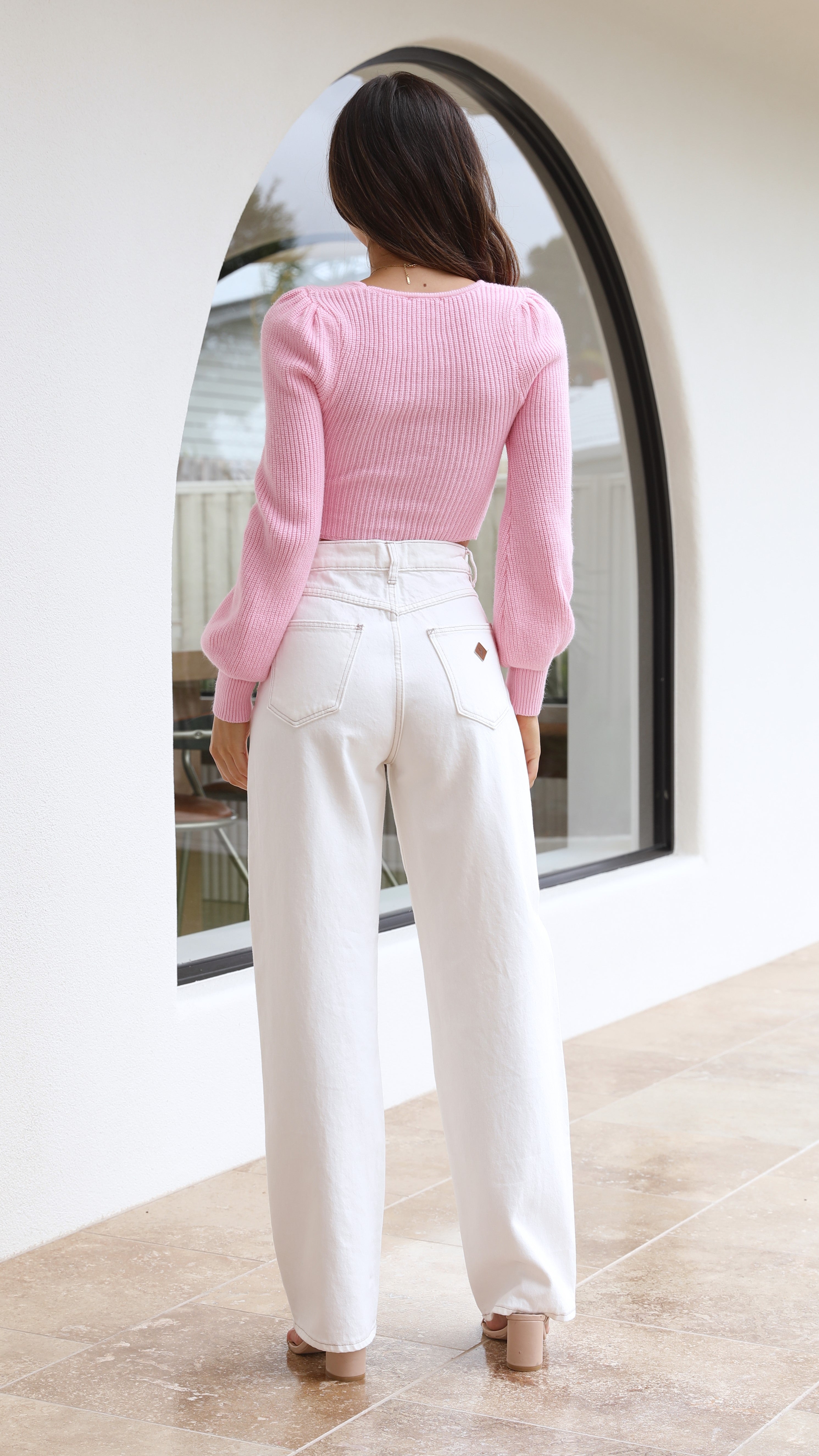 Madie Knit Top - Pink-Sunshines Bliss