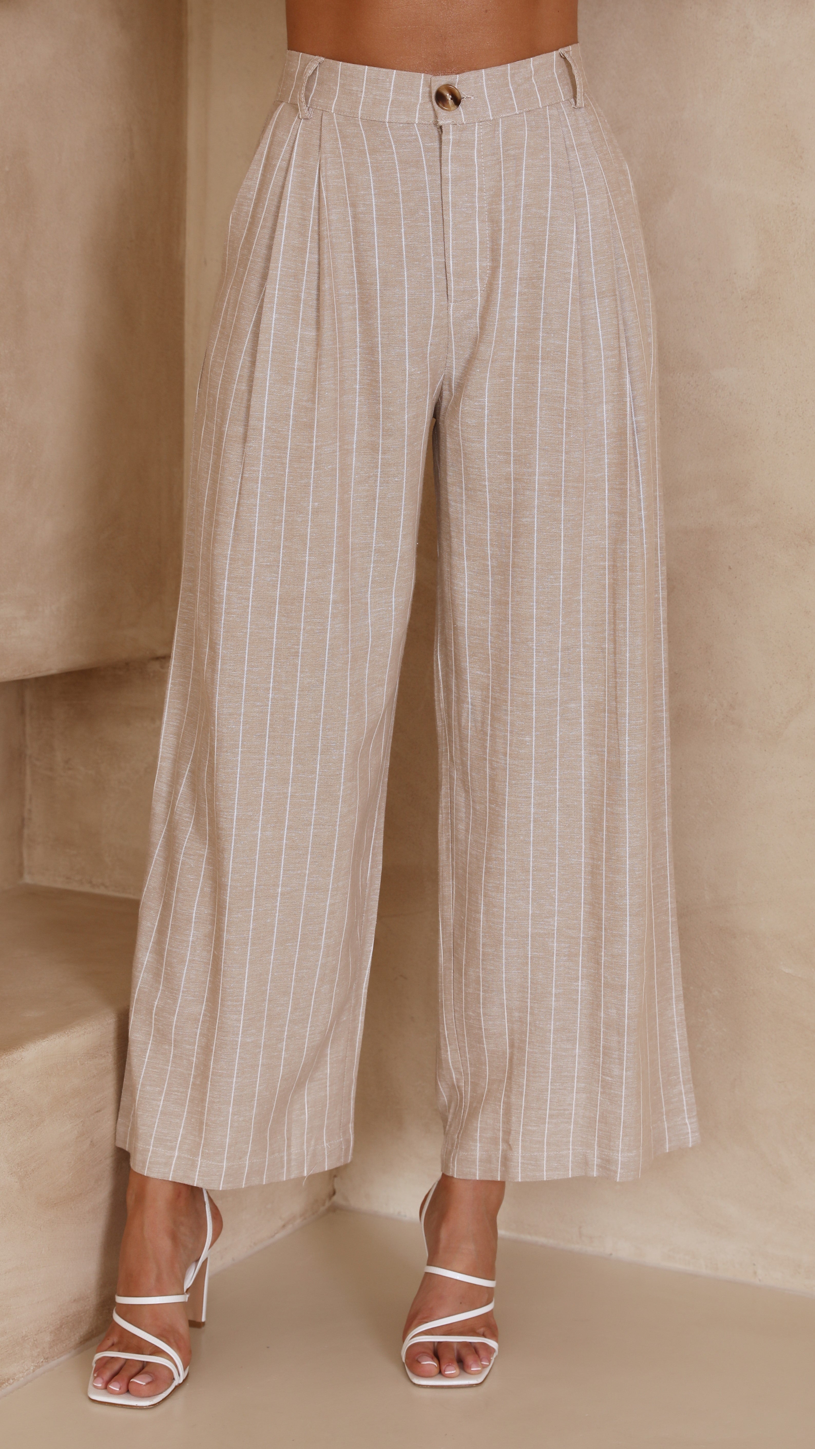 Clara Pants - Beige Stripe-Sunshines Bliss