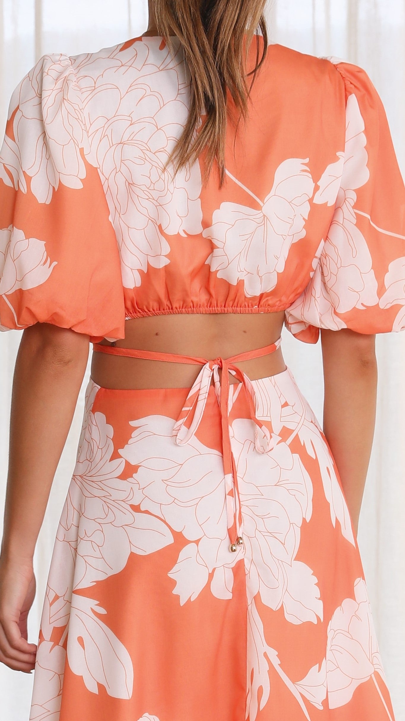 Colette Midi Dress - Orange Floral-Sunshines Bliss