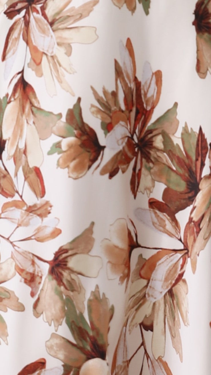 Irena Midi Dress - Brown Floral-Sunshines Bliss
